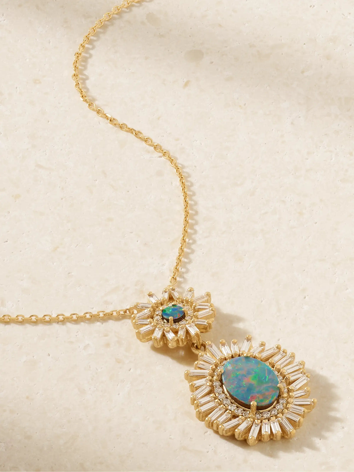 18-karat Gold, Opal And Diamond Necklace