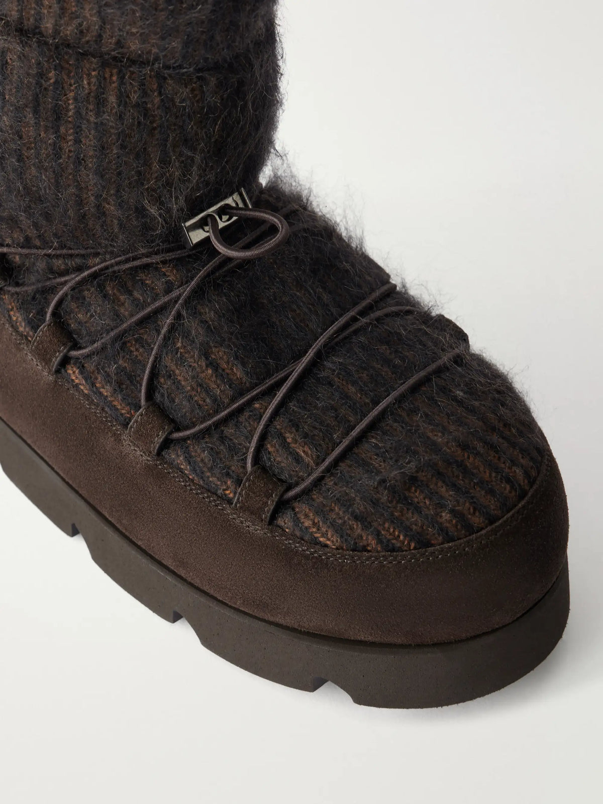 Brunello Cucinelli Monili-embellished Suede-trimmed Brushed Cashmere Ankle Boots