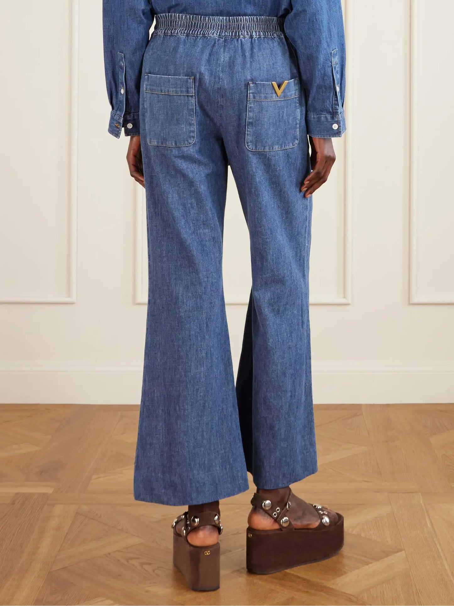 Tasseled High-rise Bootcut Jeans