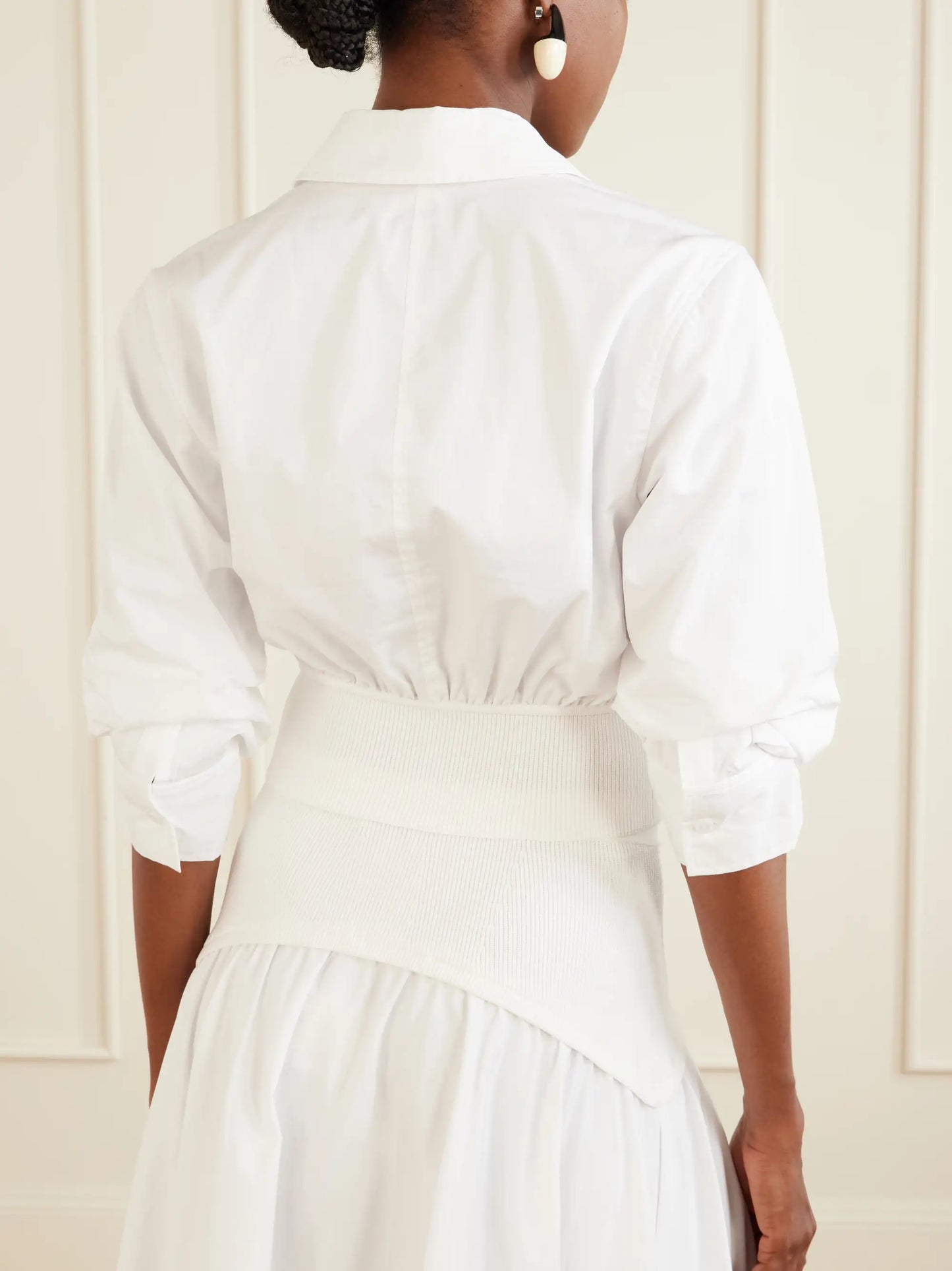 Stiles Gathered Cotton-poplin Shirt