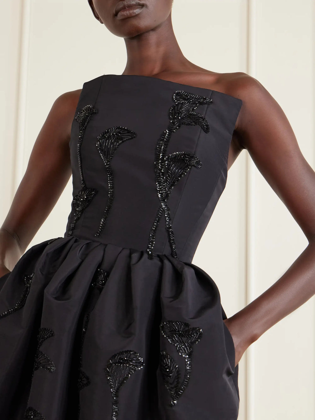 Carolina Herrera Embellished Strapless Silk-faille Gown