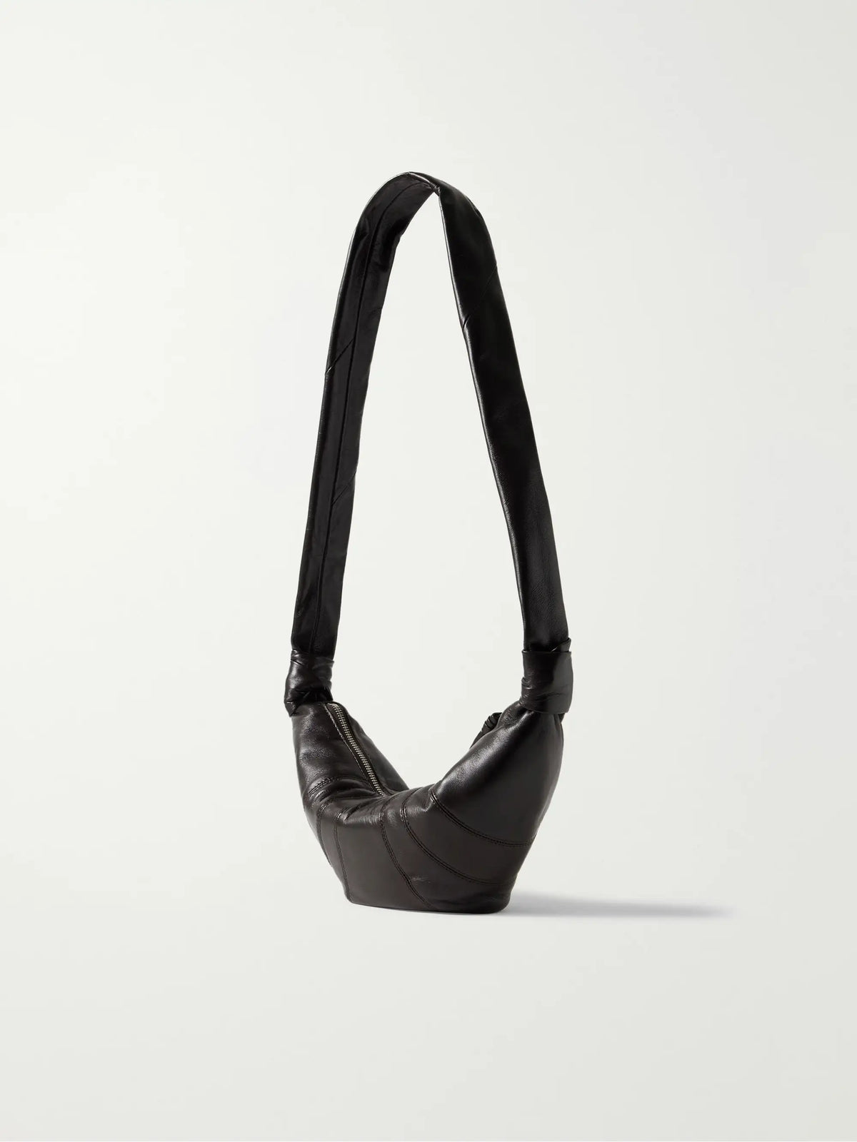 Croissant Small Paneled Leather Shoulder Bag