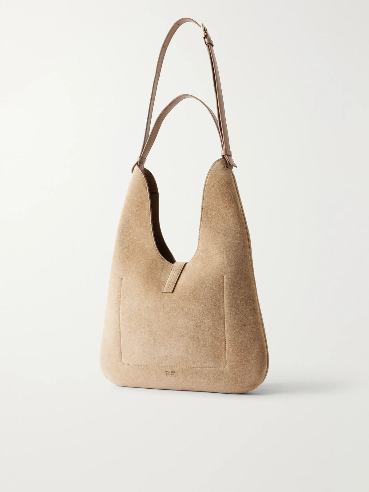 T-embellished Medium Suede Shoulder Bag