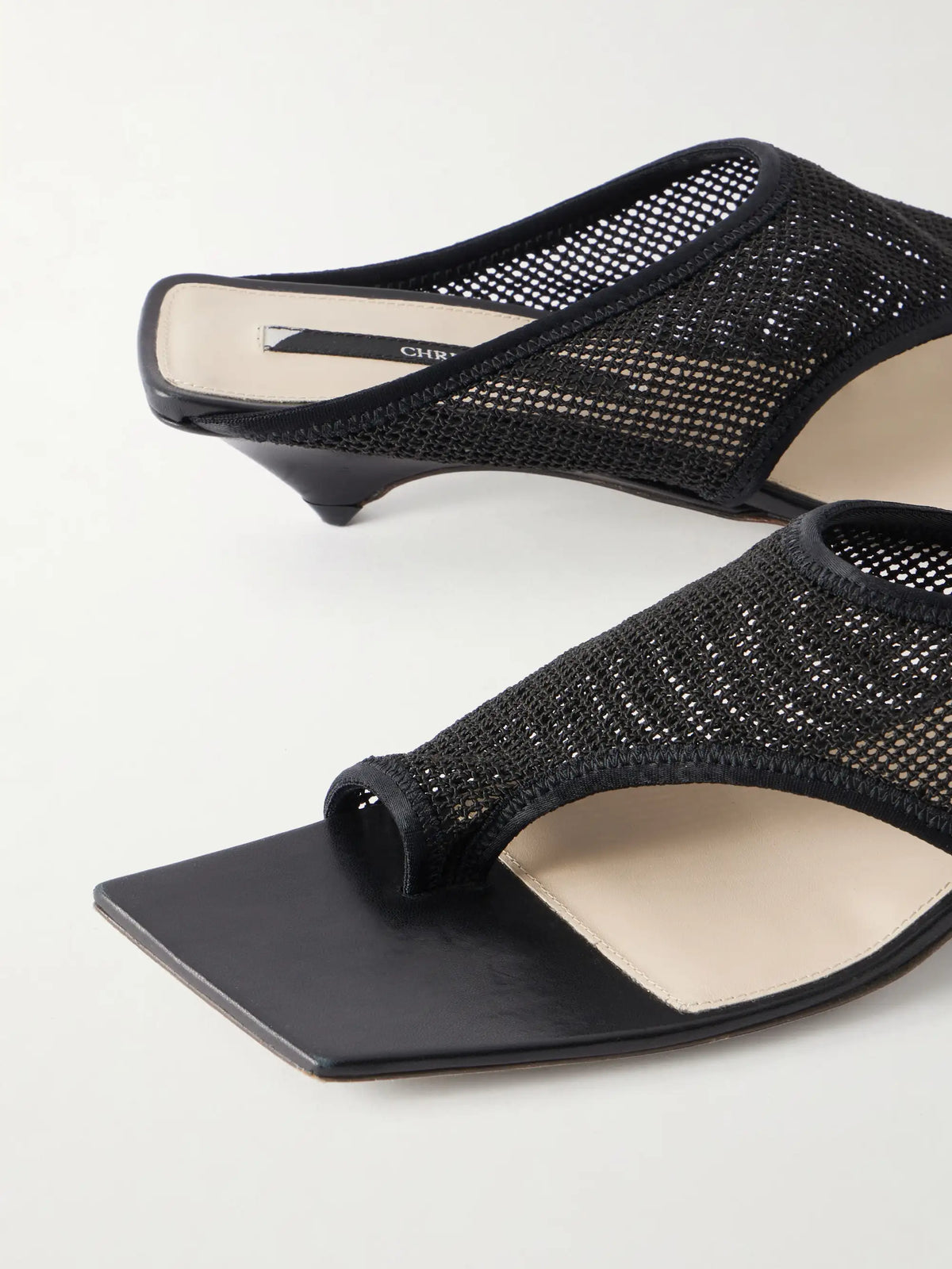Leather-trimmed 35 Mesh Sandals