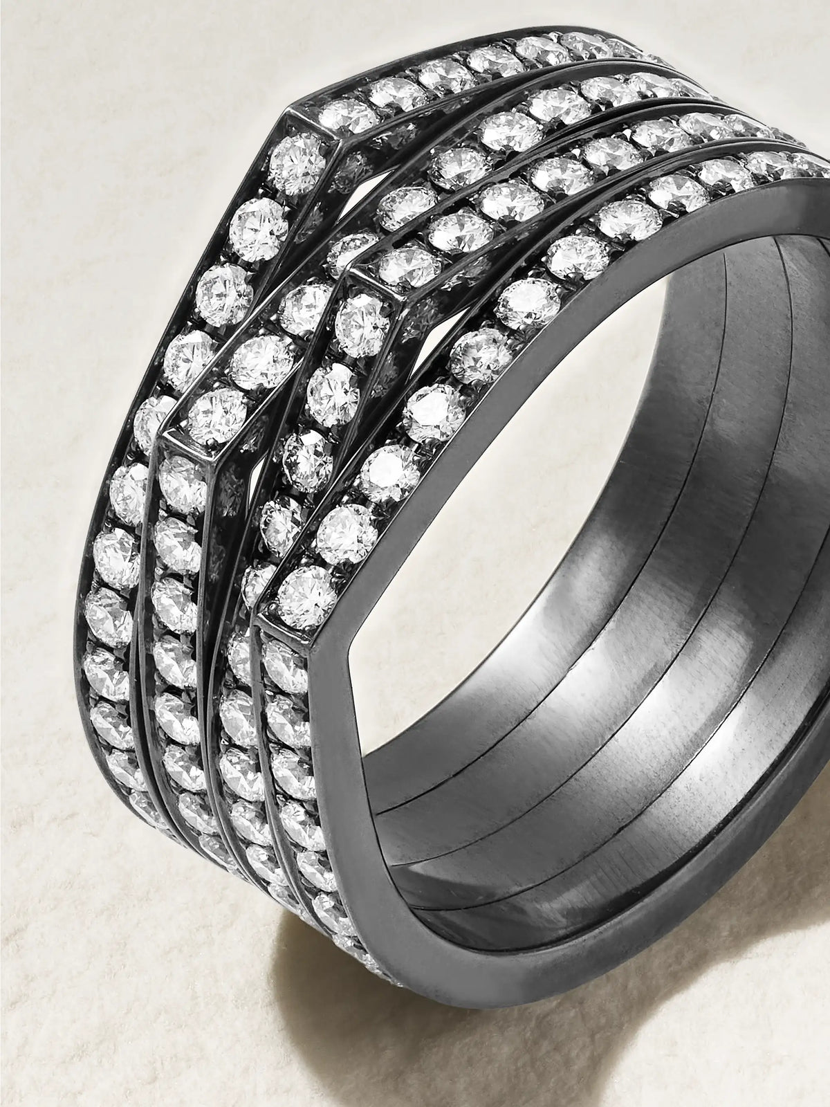 Antifer 14-karat Blackened Gold Diamond Ring