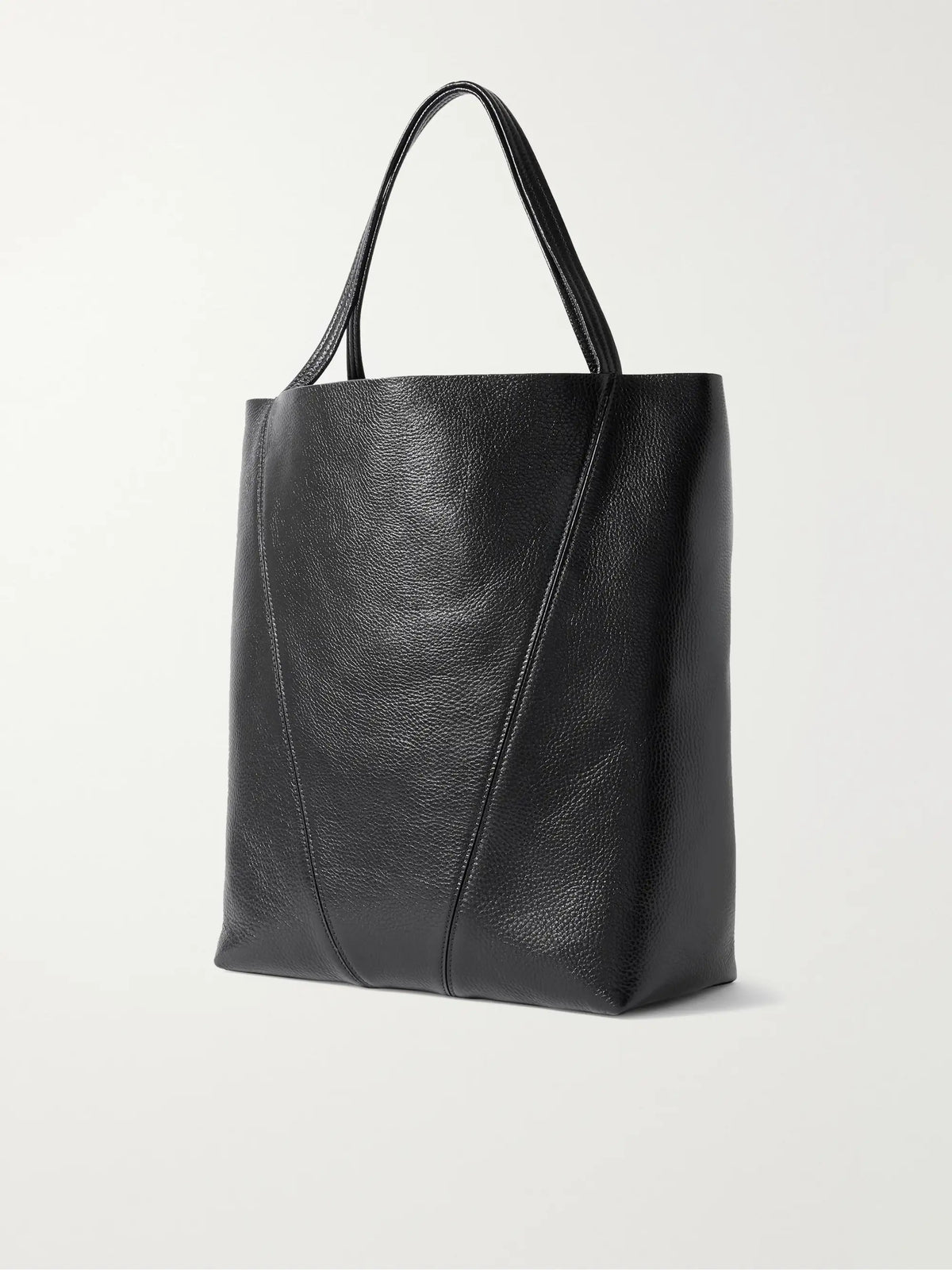 Spin Embellished Paneled Textured-leather Tote