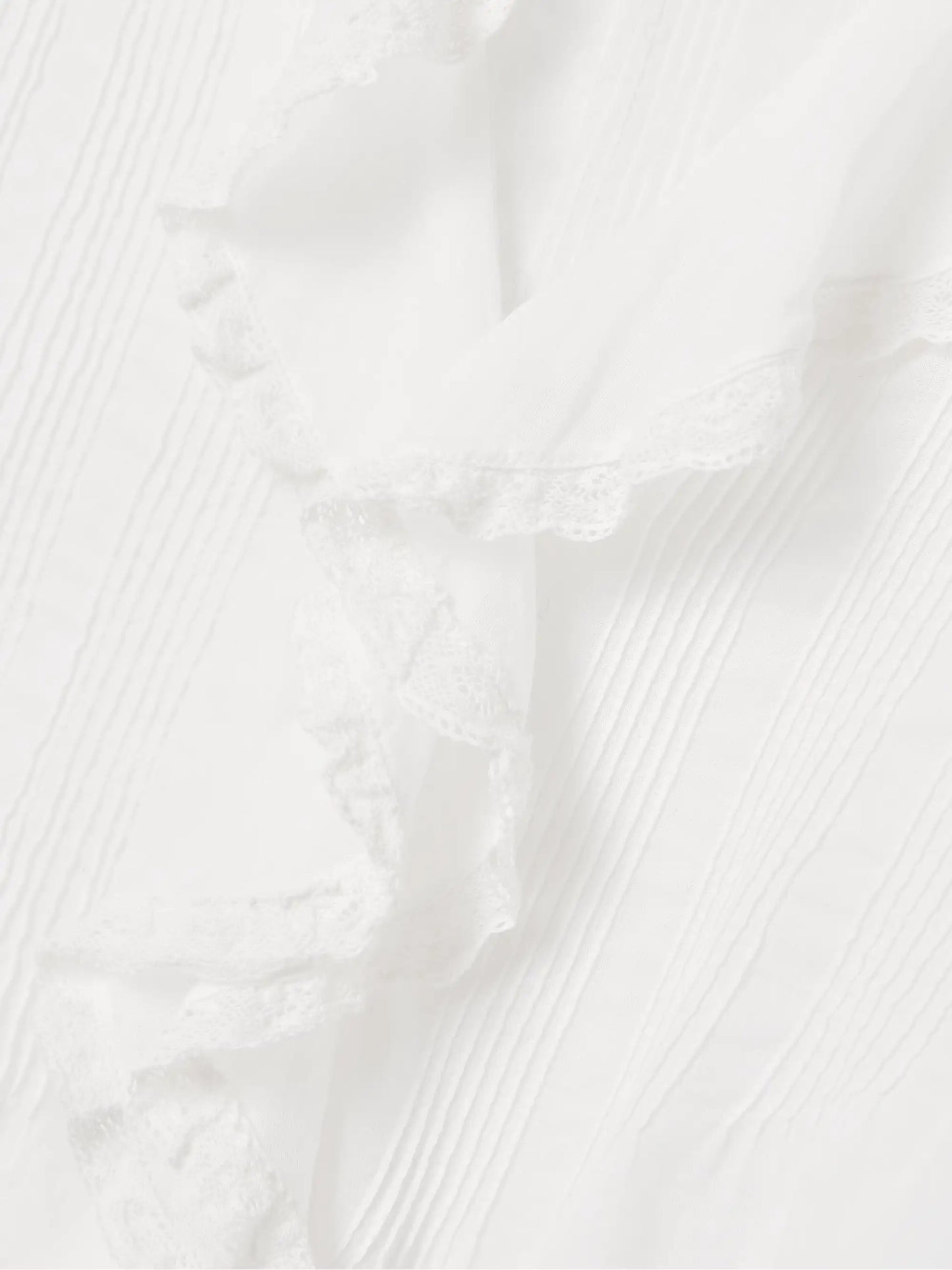 Hardy Lace-trimmed Ruffled Pintucked Organic Cotton-voile Blouse