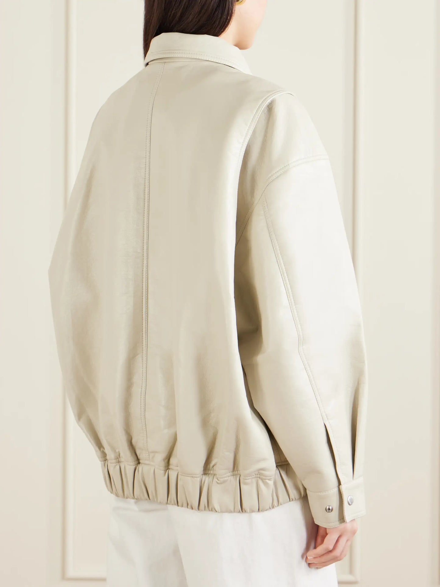 Aston Recycled Leather-blend Bomber Jacket