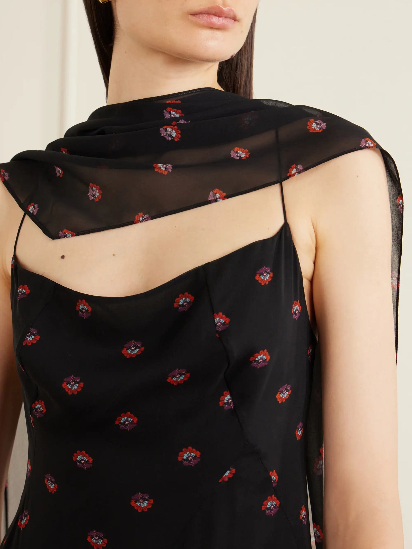 Aubrey Floral-print Silk-chiffon Gown