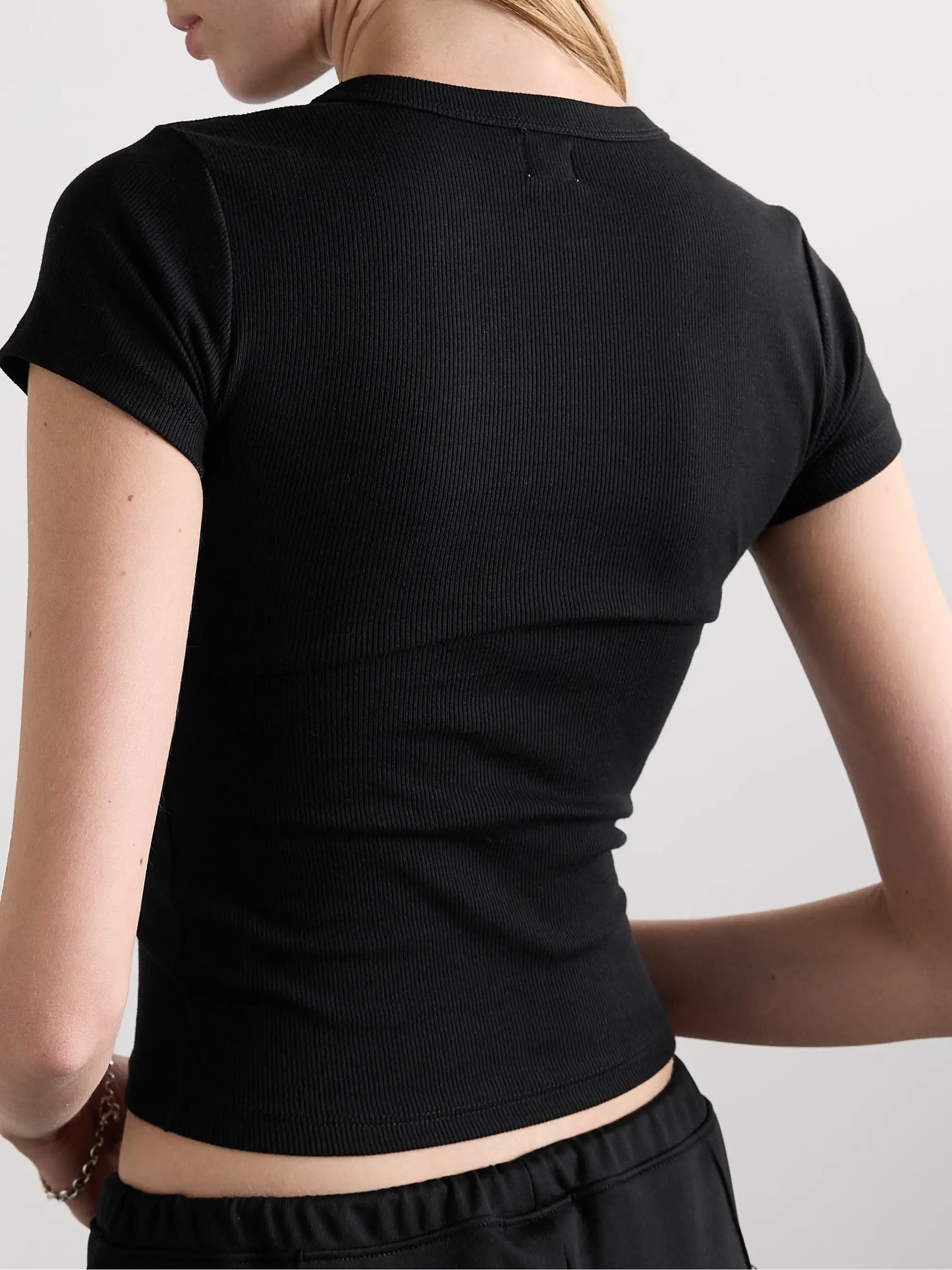 Kelly Ribbed Cotton-blend Jersey T-shirt