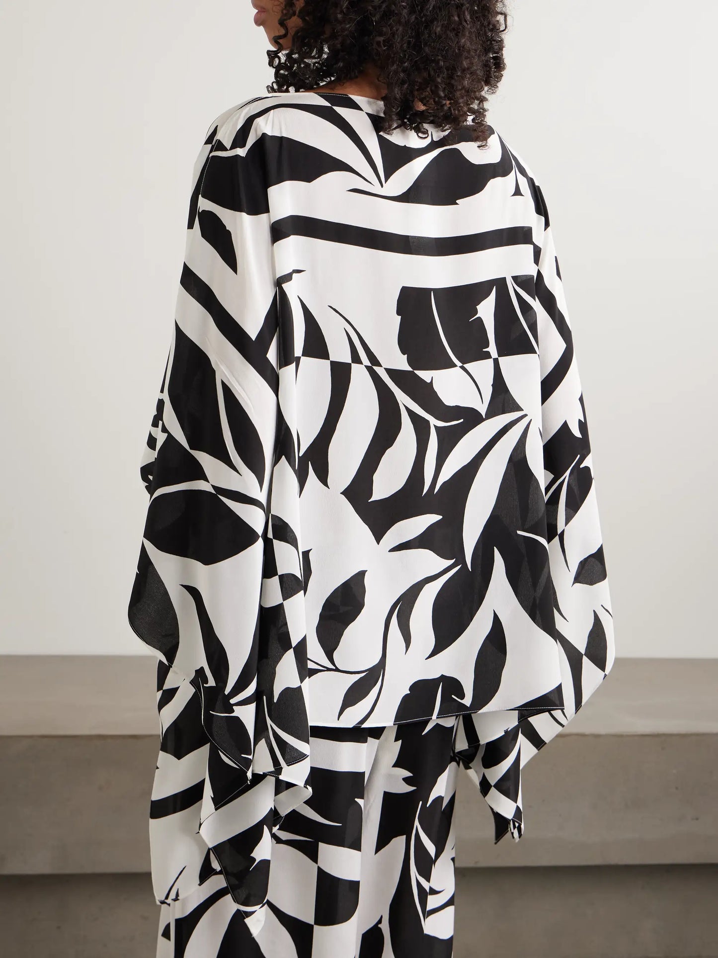 Beachwear Draped Printed Silk Crepe De Chine Blouse