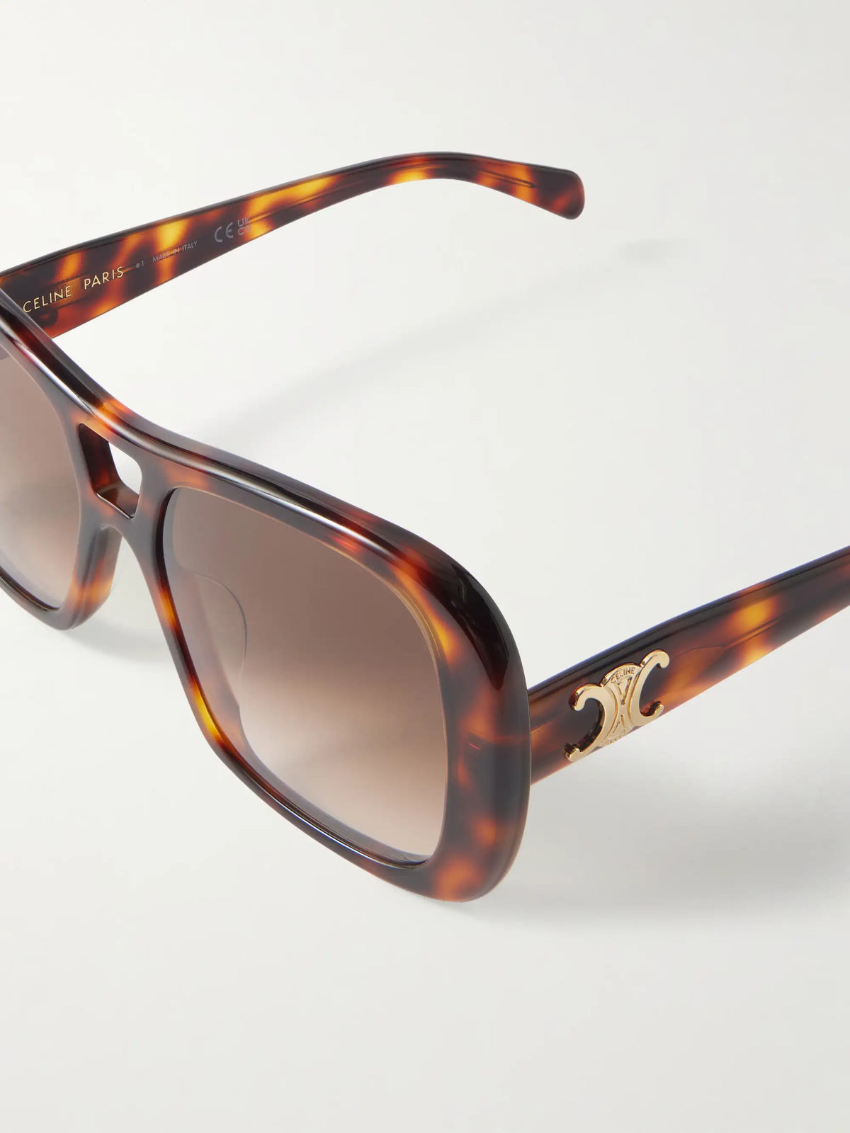 CELINE Eyewear Aviator-style Tortoiseshell Acetate Sunglasses