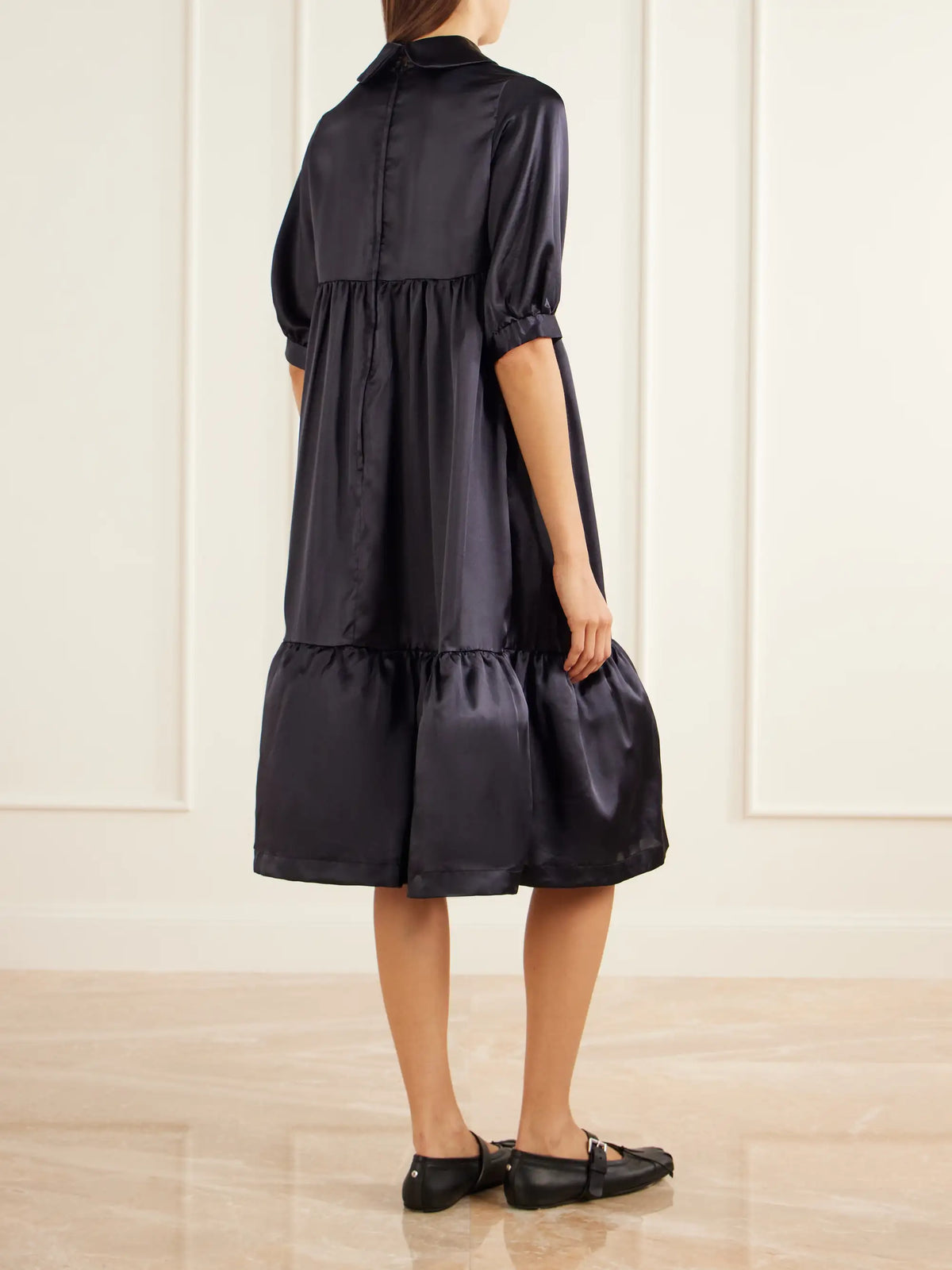 Comme des Garçons GIRL Tiered Satin Midi Dress
