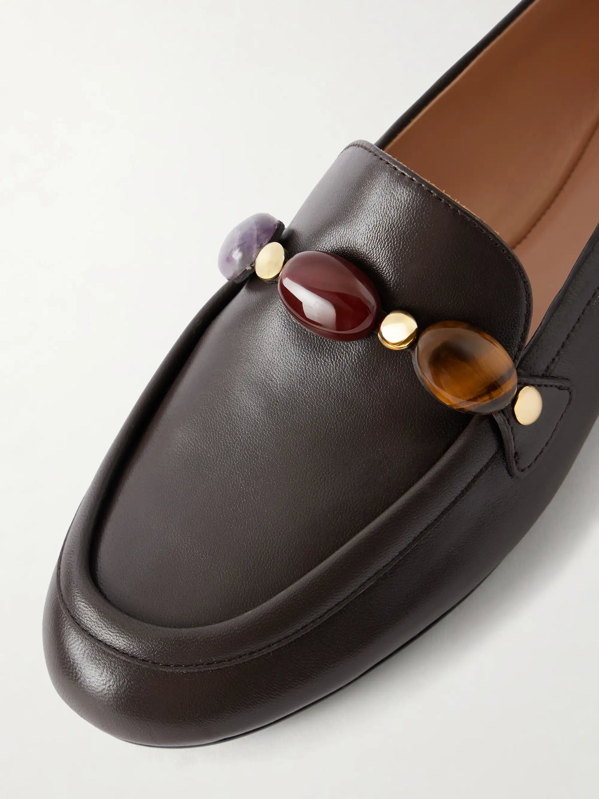 Gianvito Rossi Embellished Leather Loafers