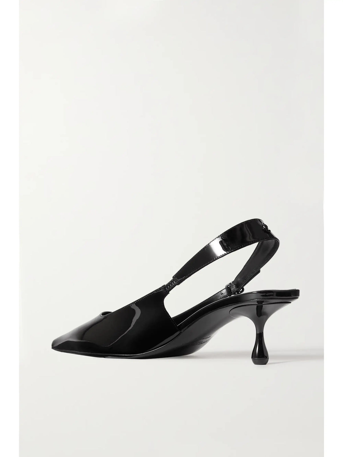 Amel 50 Logo-embellished Patent-leather Slingback Pumps