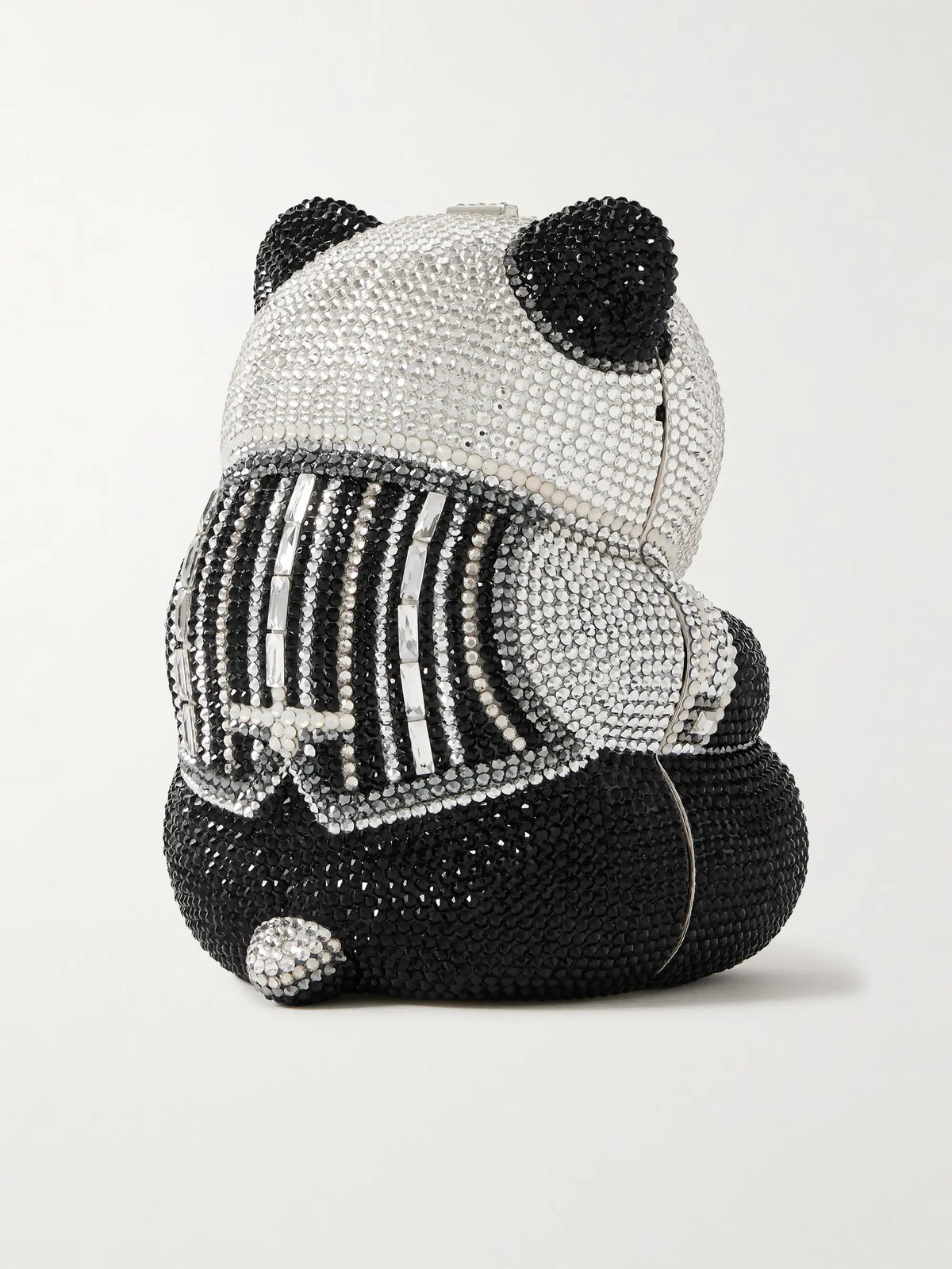Teddy Bear Ling Crystal-embellished Silver-tone Clutch