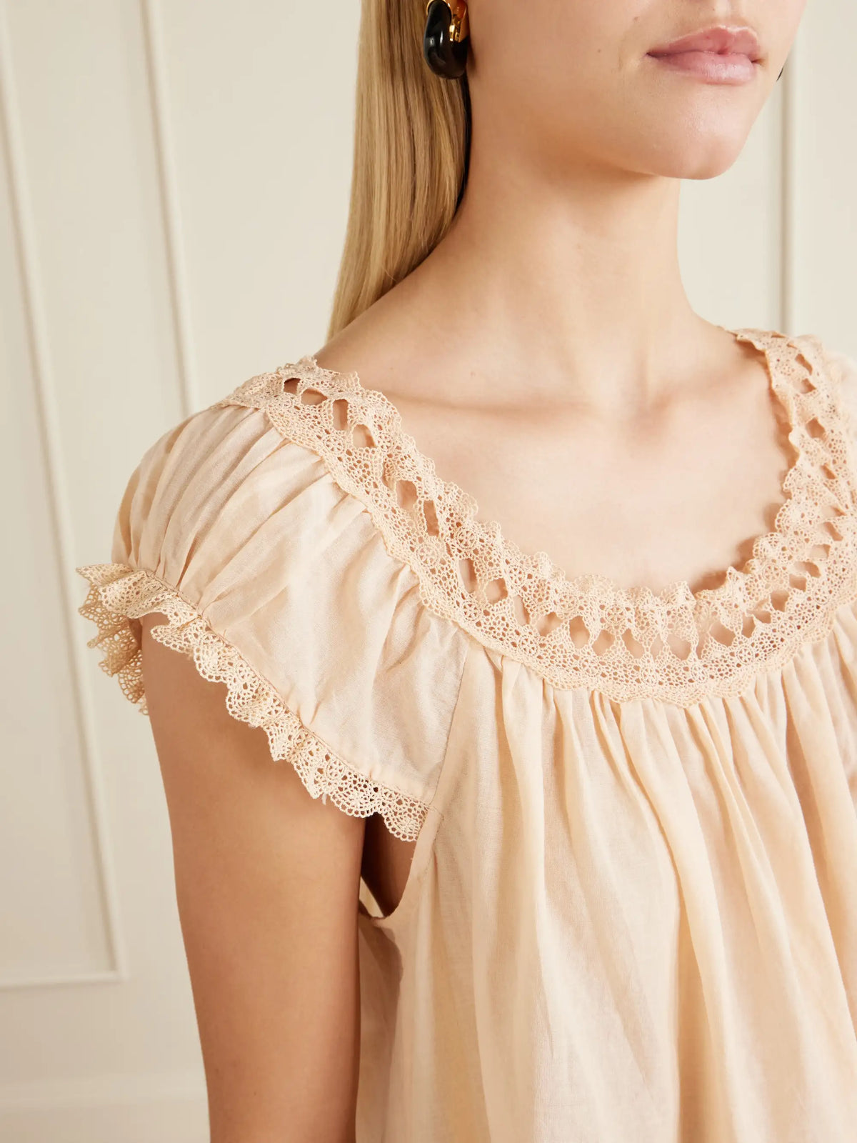 Lelia Embroidered Organic Cotton-voile Nightdress