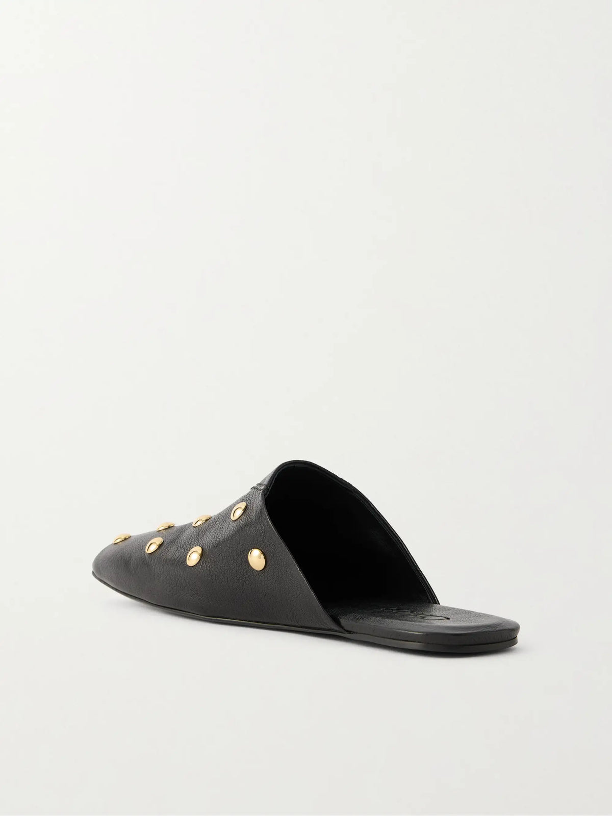 Studded Textured-leather Slip-ons