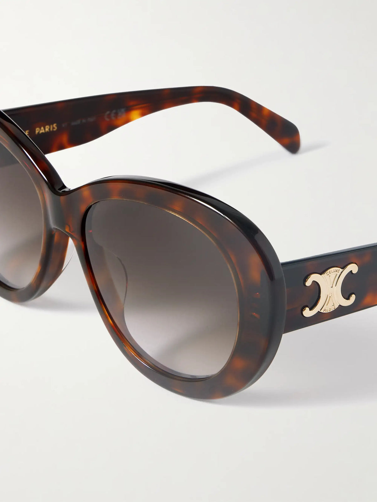 Triomphe Round-frame Tortoiseshell Acetate Sunglasses