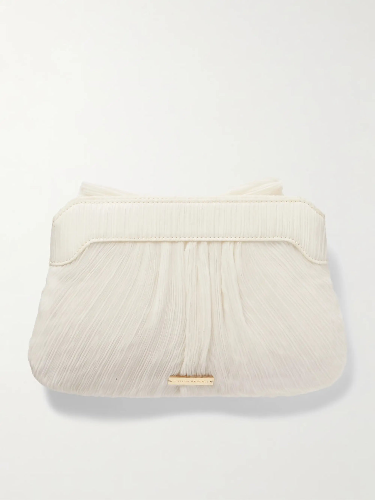 Rayne Bow-embellished Plissé-organza Clutch