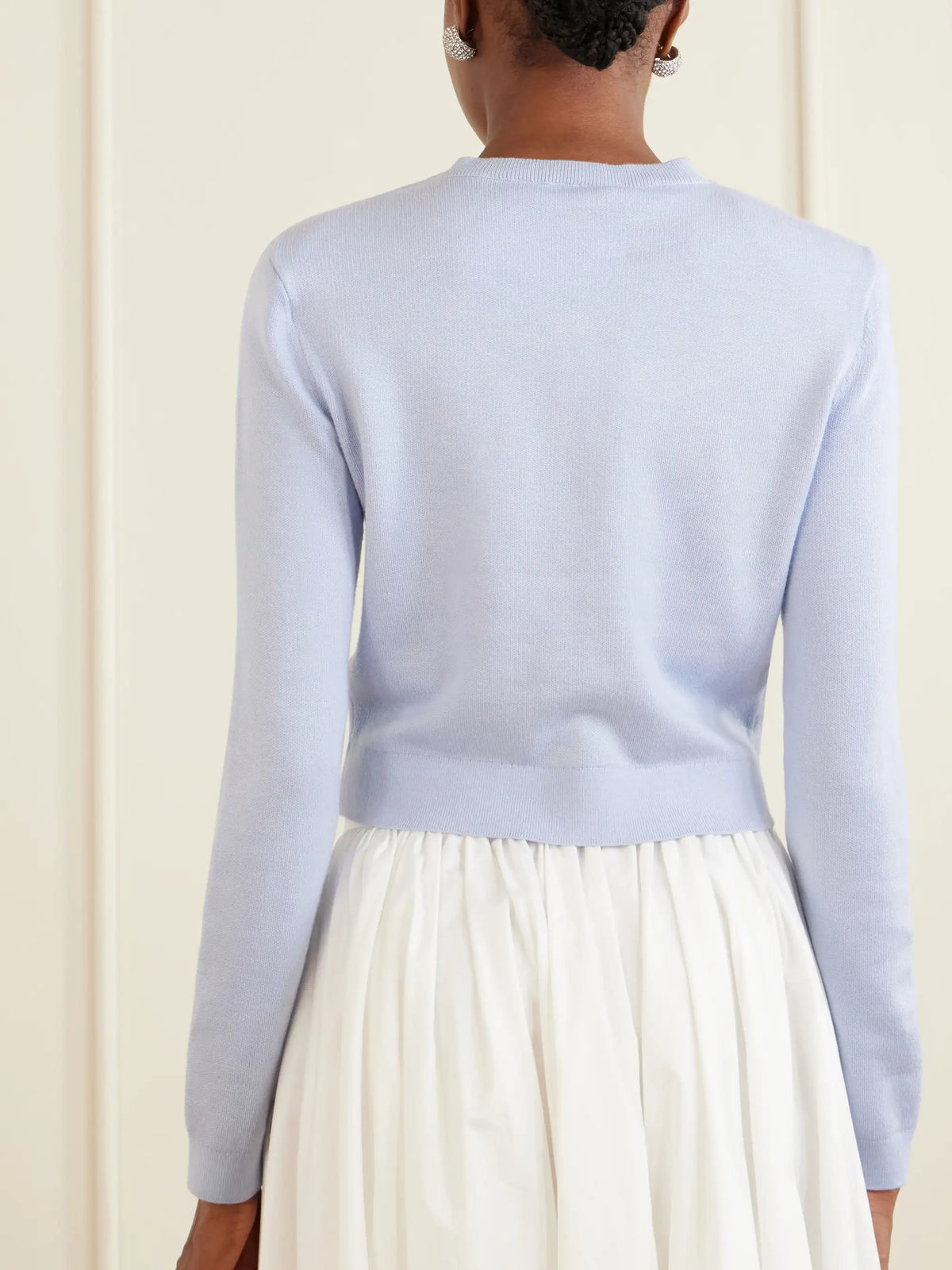 Self-Portrait Appliquéd Knitted Cardigan