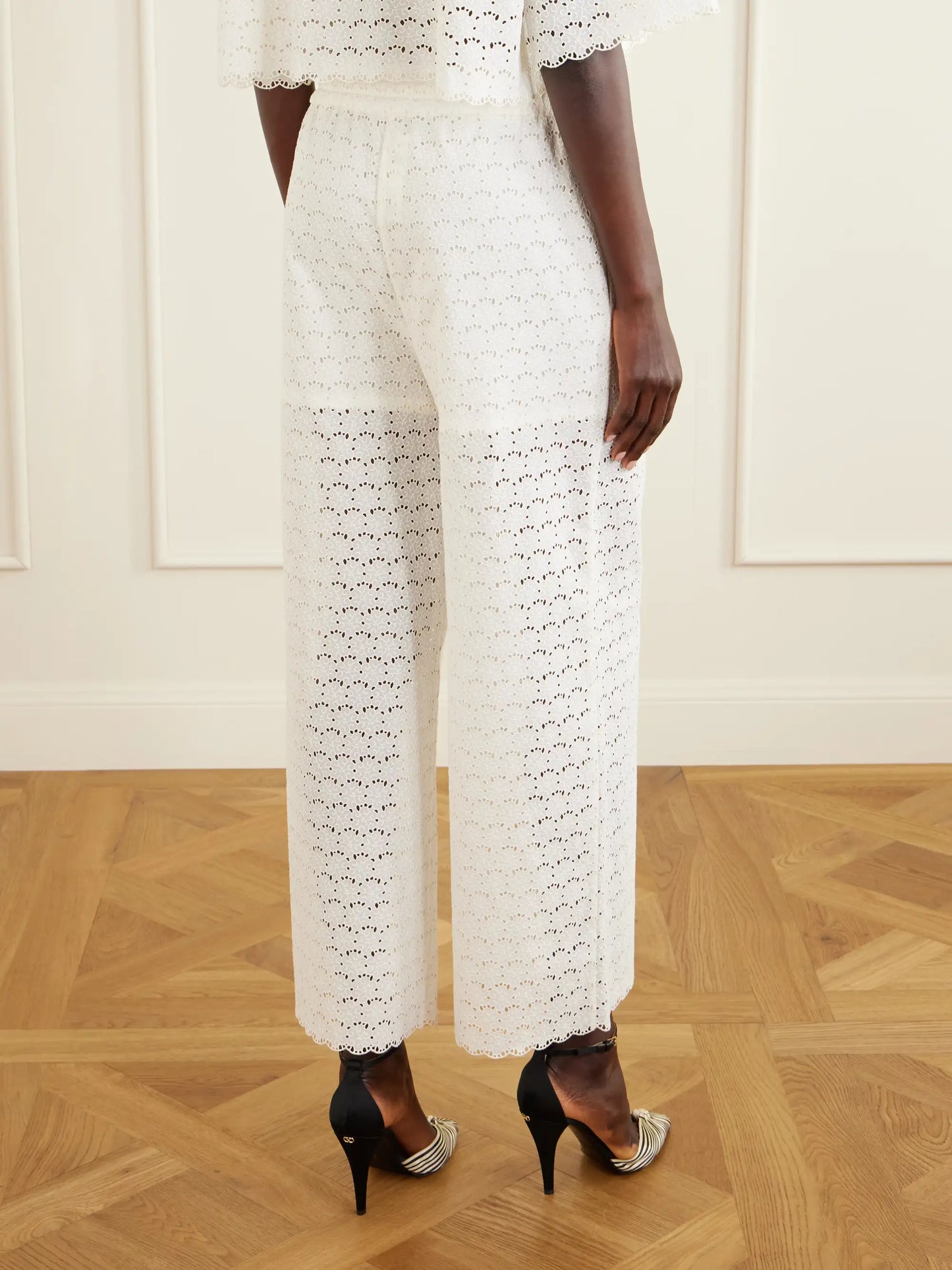 Mossi Broderie Anglaise Cotton Straight-leg Pants