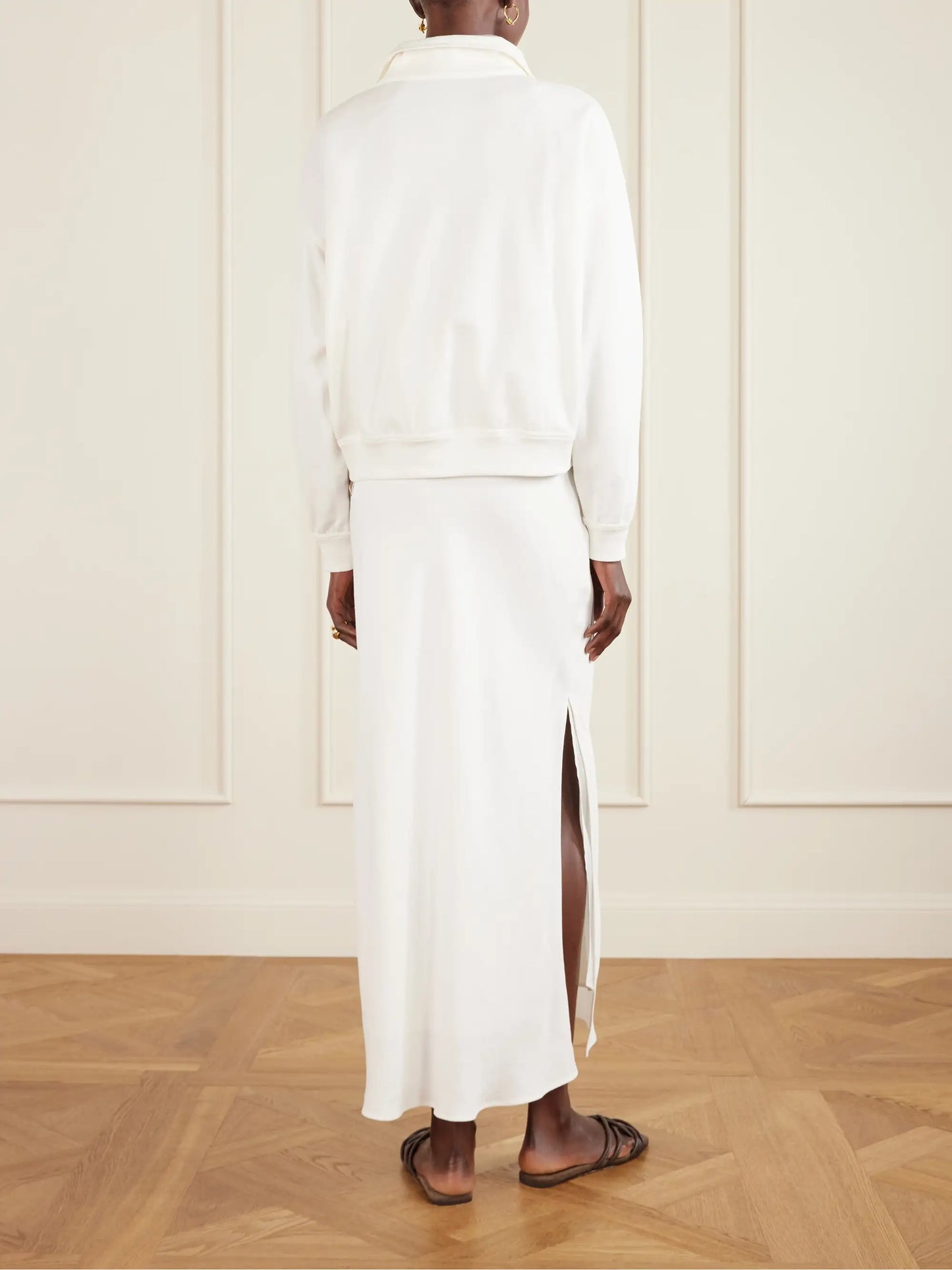 Appliquéd Cotton-blend Piqué Sweatshirt
