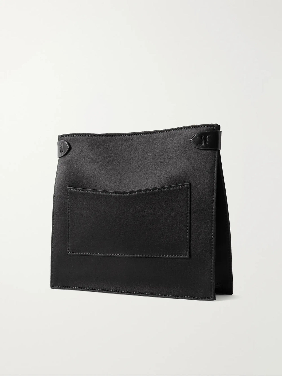 Stowaway Leather-trimmed Satin Shoulder Bag