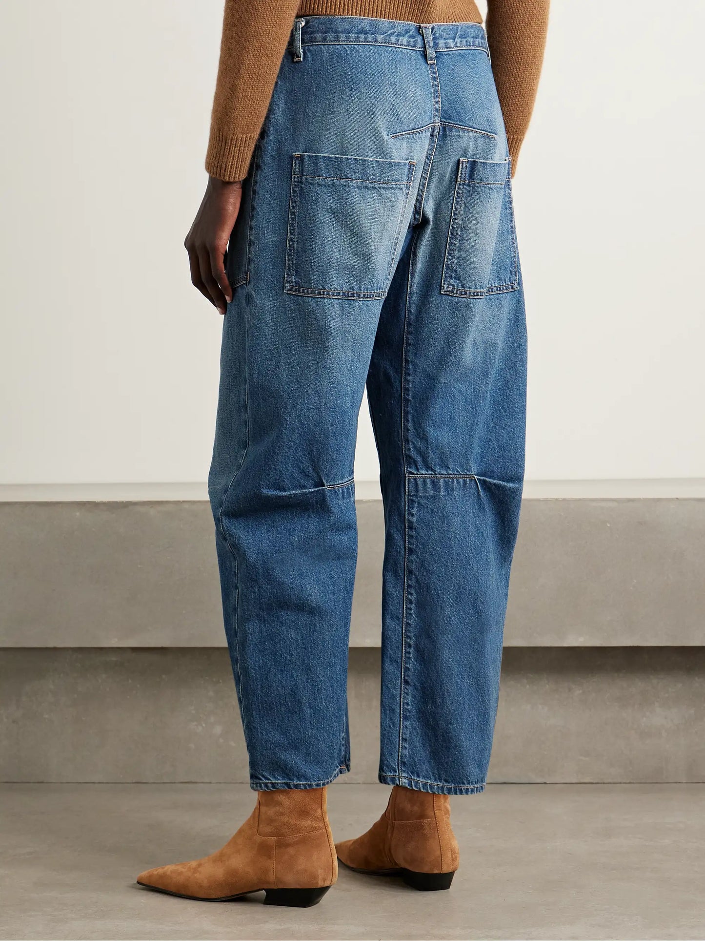 Shon High-rise Barrel-leg Jeans