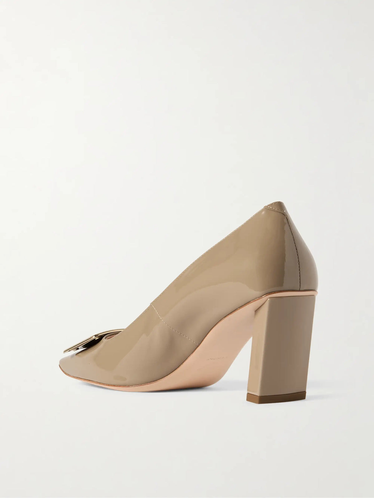 Belle Vivier 75 Buckled Patent-leather Pumps