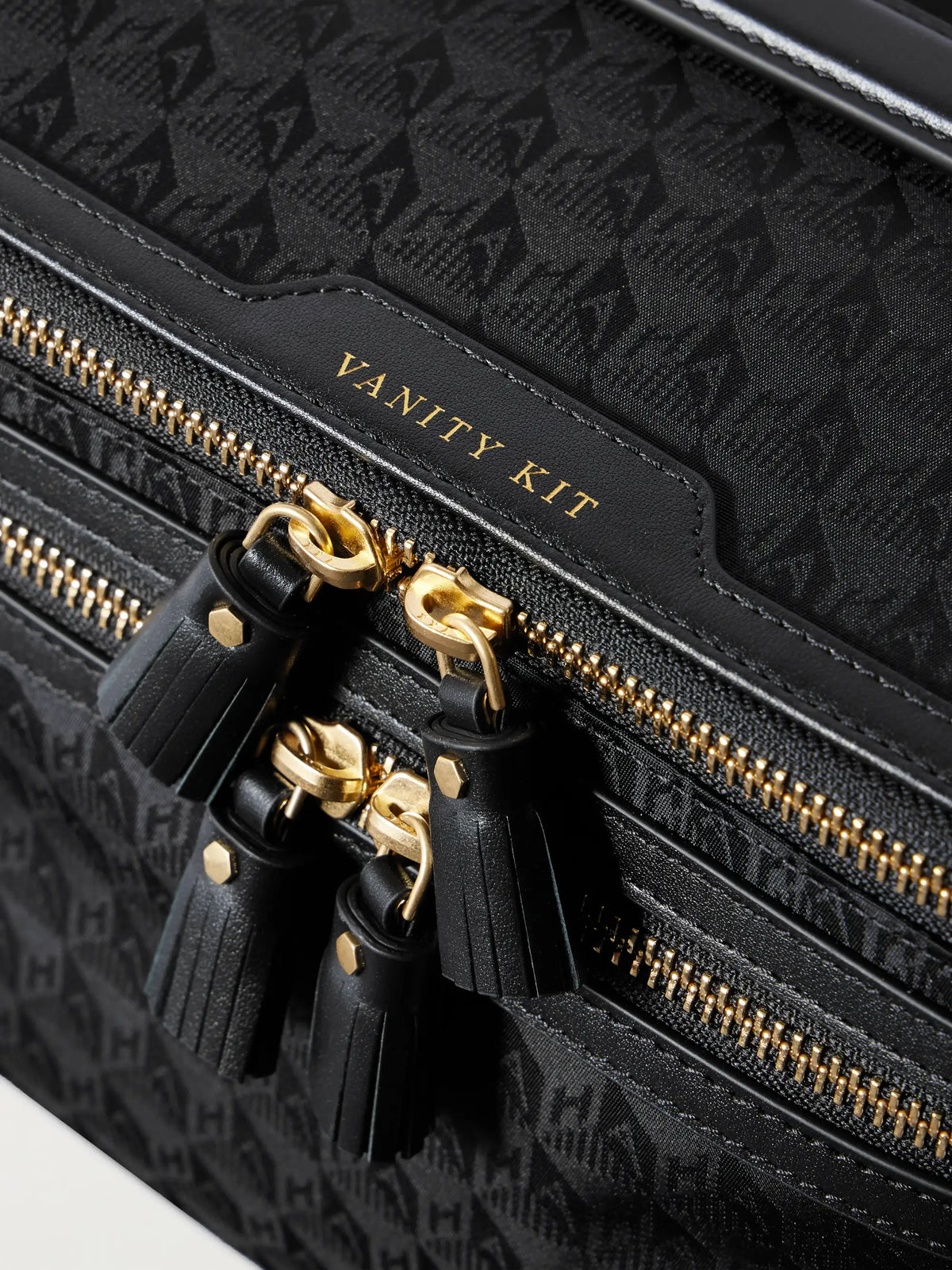 Vanity Kit Leather-trimmed Jacquard Cosmetics Case
