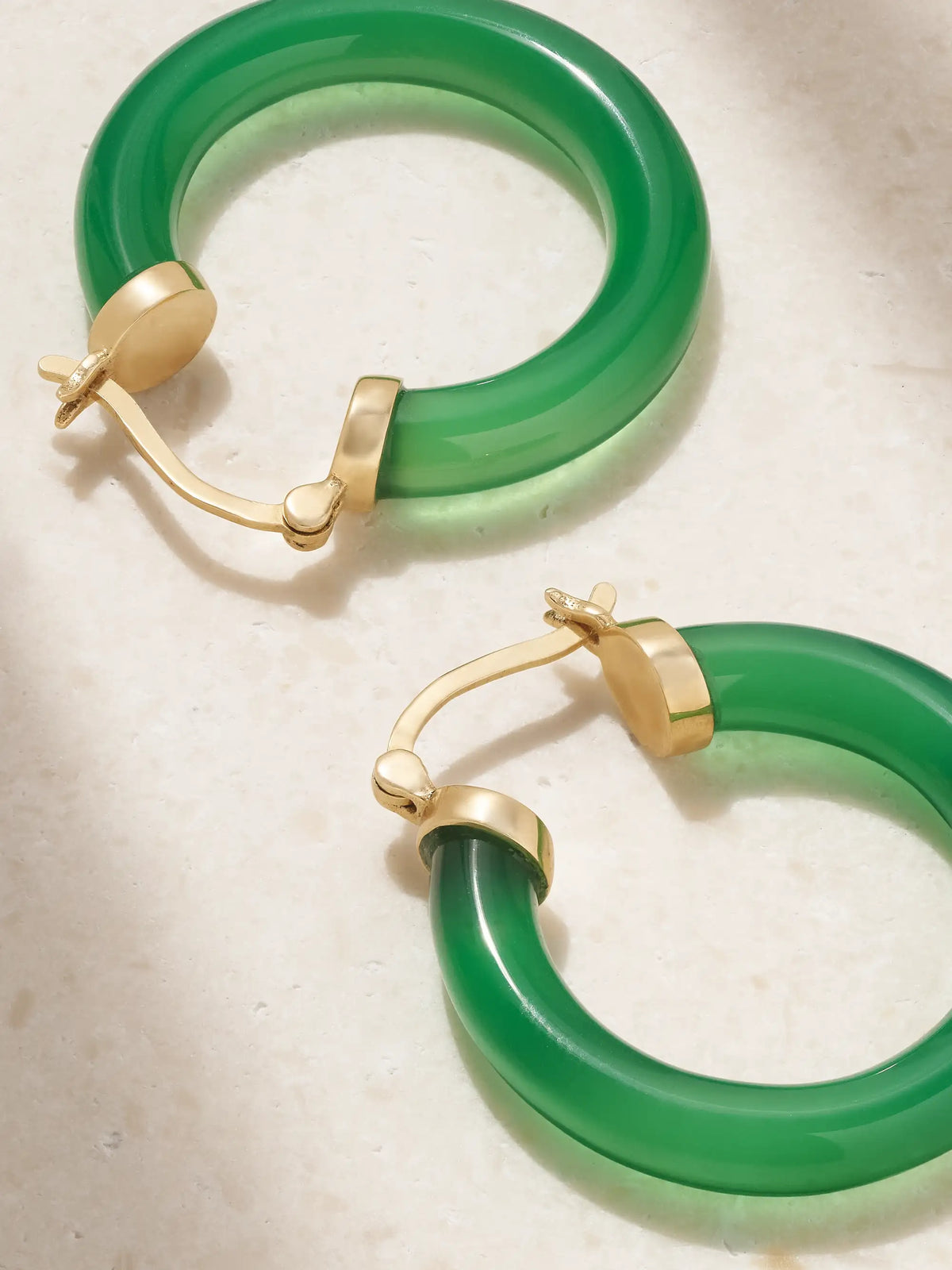 14-karat Gold Chalcedony Hoop Earrings