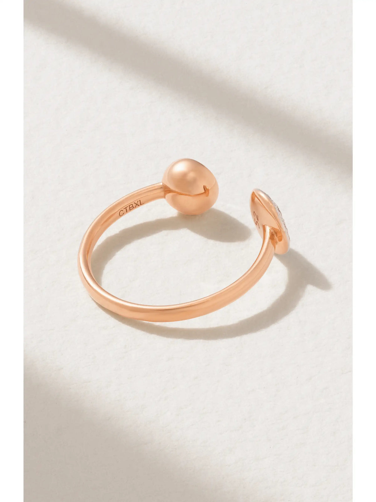 Sabbia Rhodium-plated 18-karat Rose Gold Diamond Ring