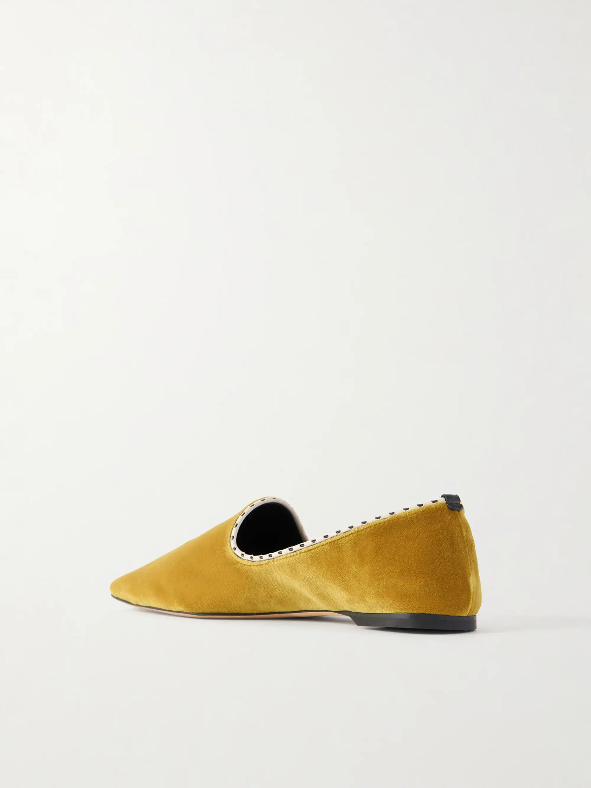 Leather-trimmed Velvet Slippers