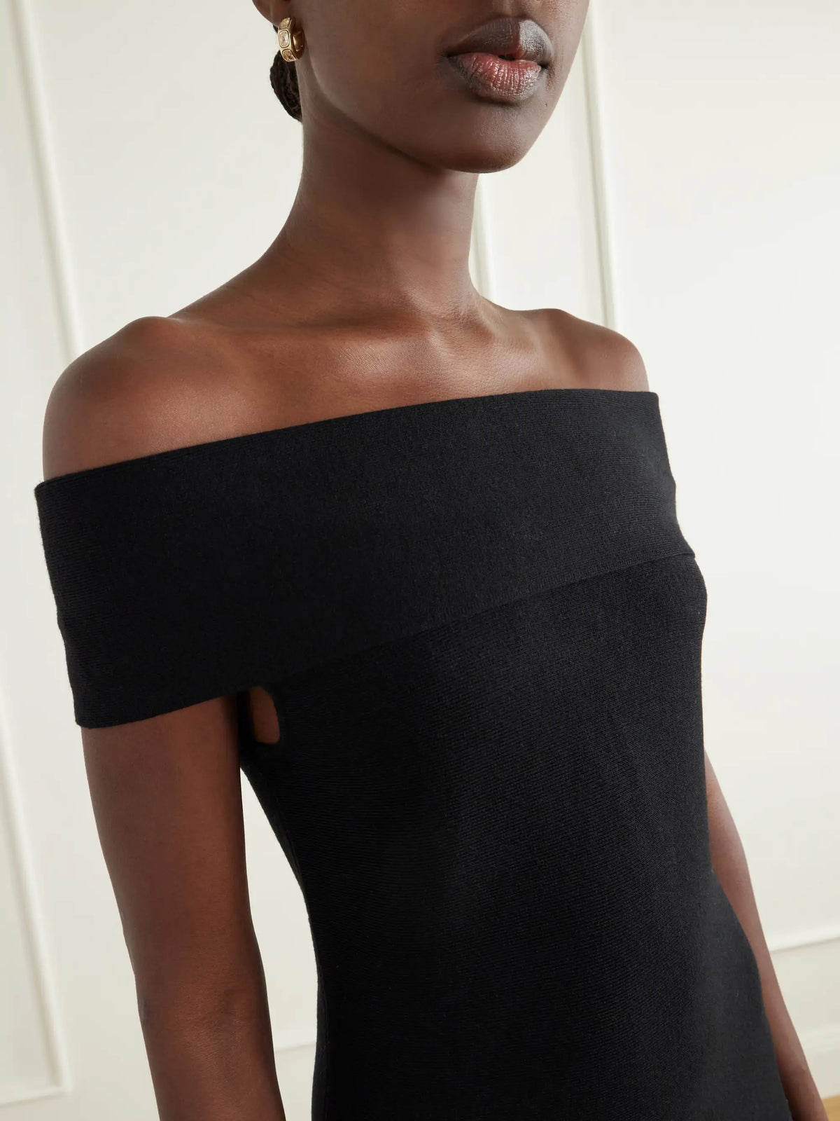 SIMKHAI Camilla Wool Off-the-shoulder Midi Dress
