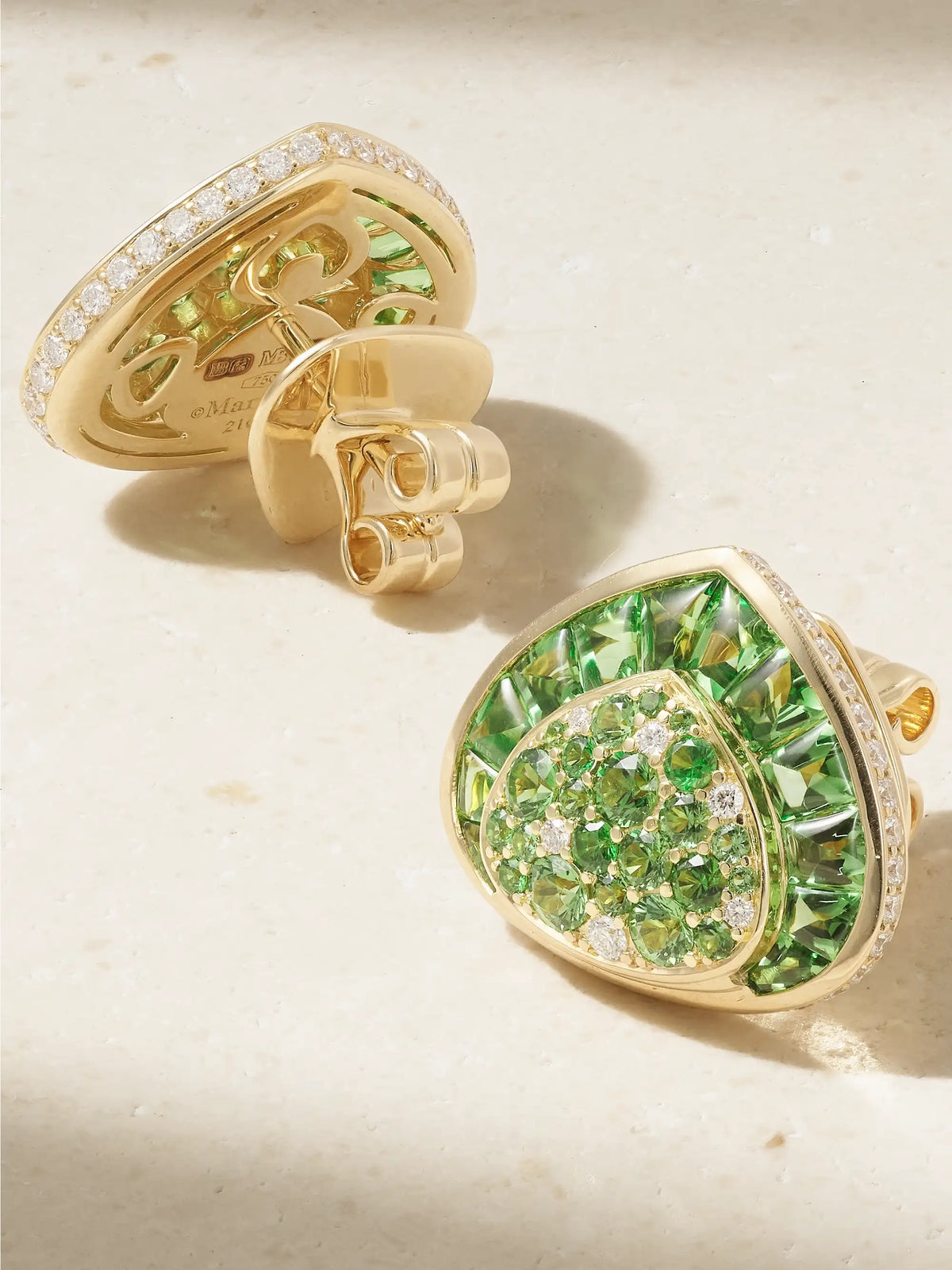 Dora 18-karat Gold, Tsavorite And Diamond Earrings