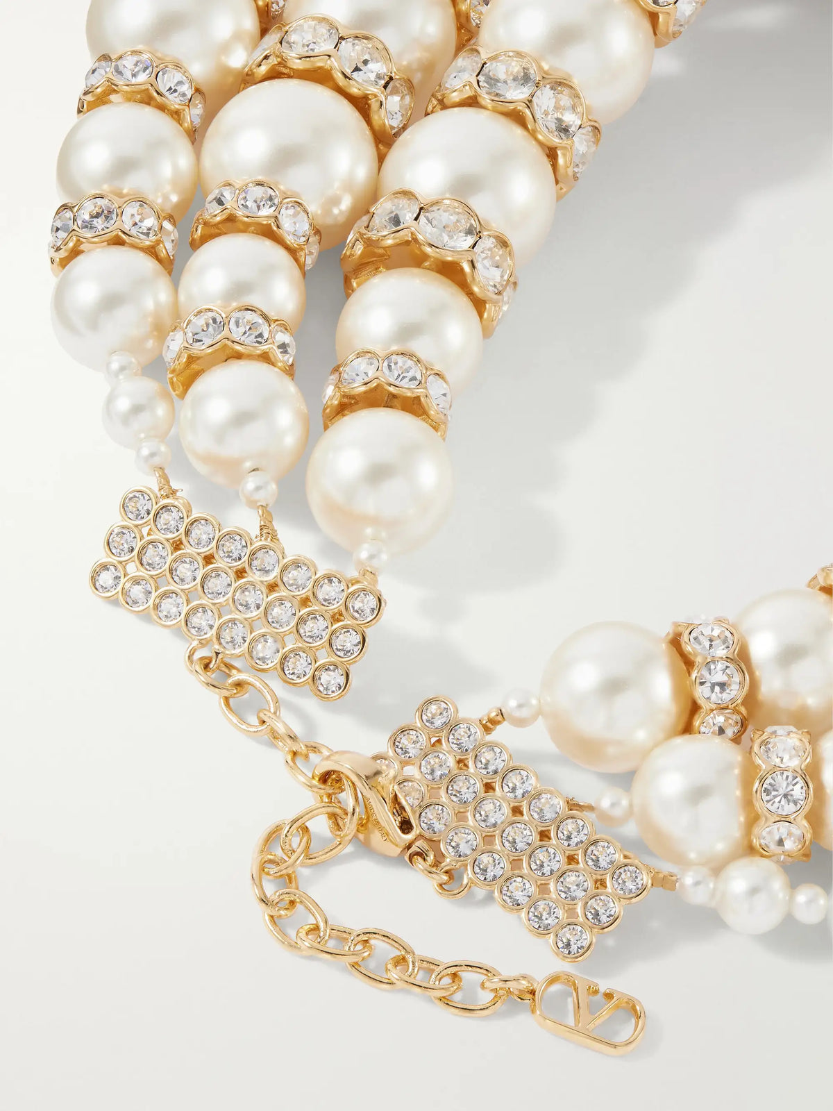 Valentino Garavani Hypergoutte Embellished Gold-tone Necklace