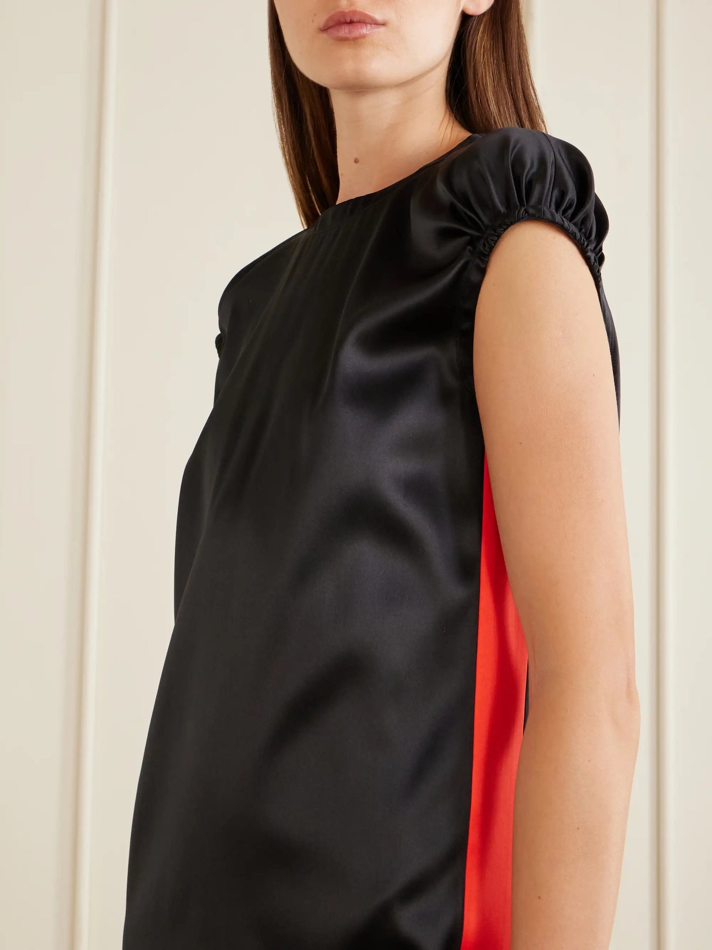Satin Silk-blend Midi Dress
