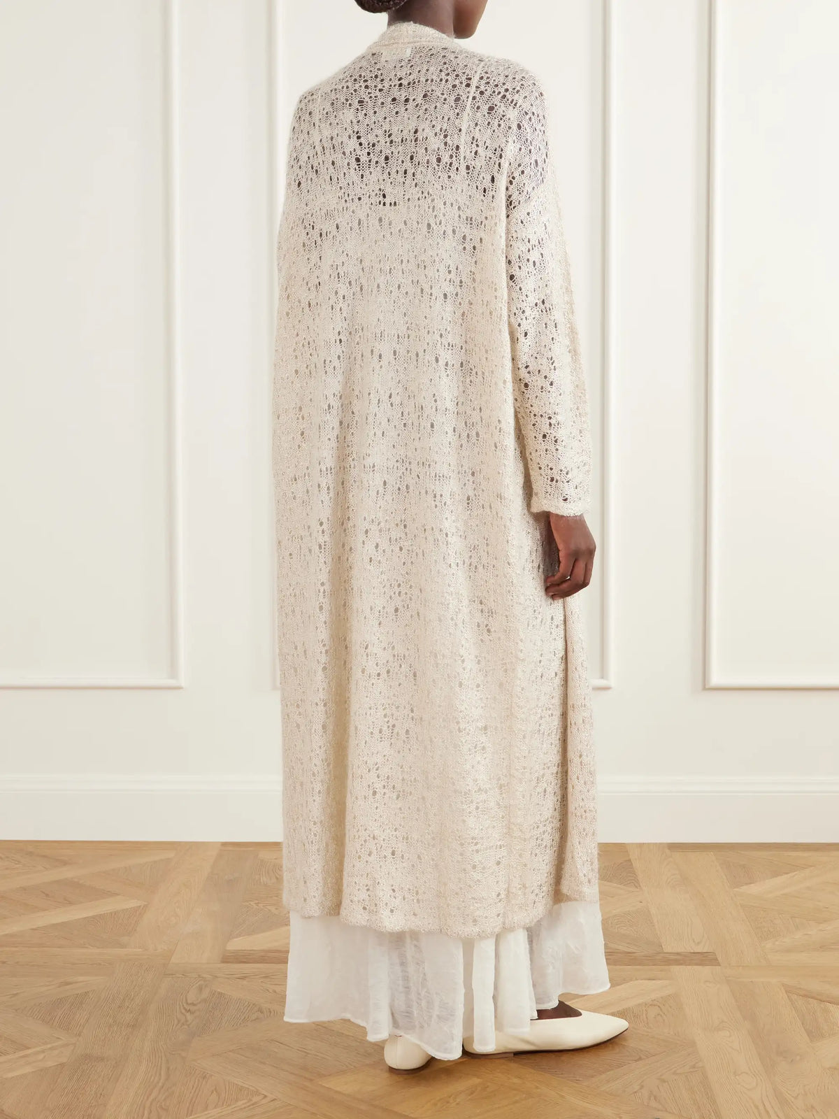 Ruohan Evora Draped Open-knit Cardigan