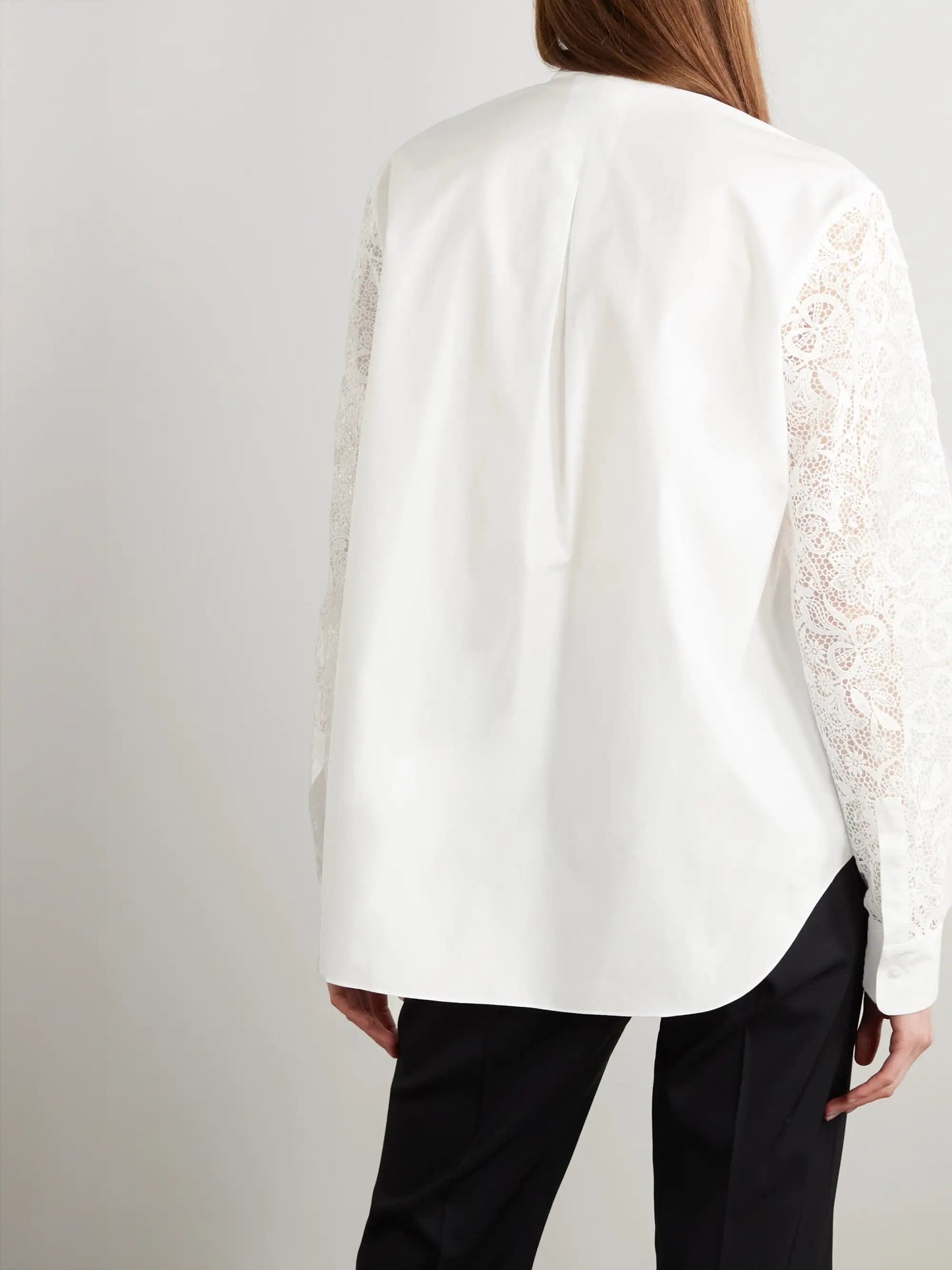 Ide Cotton-poplin And Guipure Lace Shirt