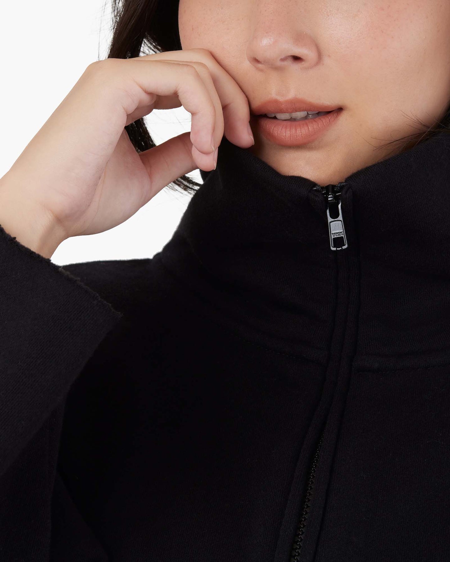 Core Fleece Cropped Half Zip (Black)