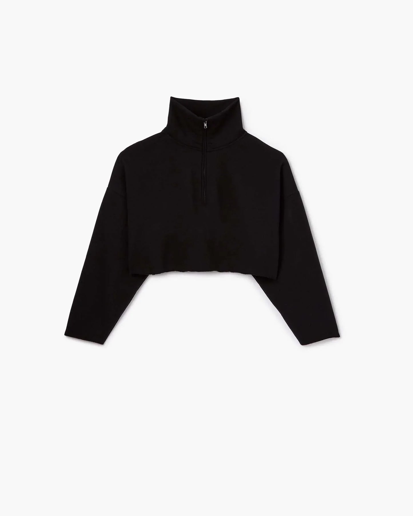 Core Fleece Cropped Half Zip (Black)
