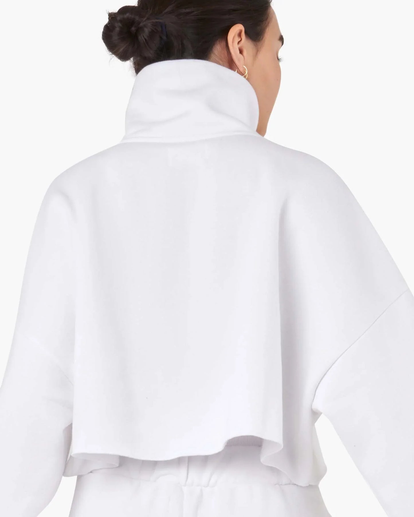 Core Fleece Cropped Half Zip (White)