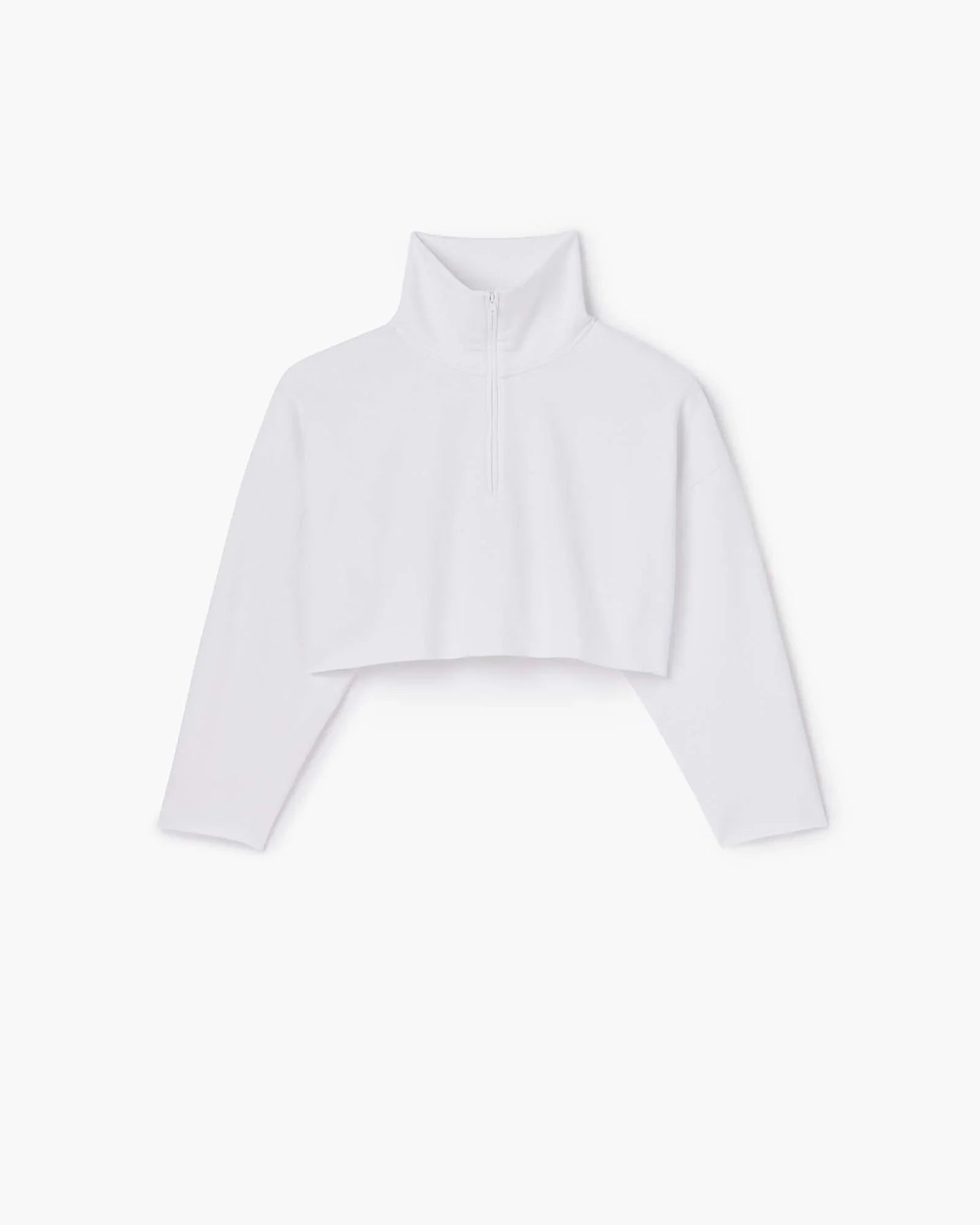 Core Fleece Cropped Half Zip (White)
