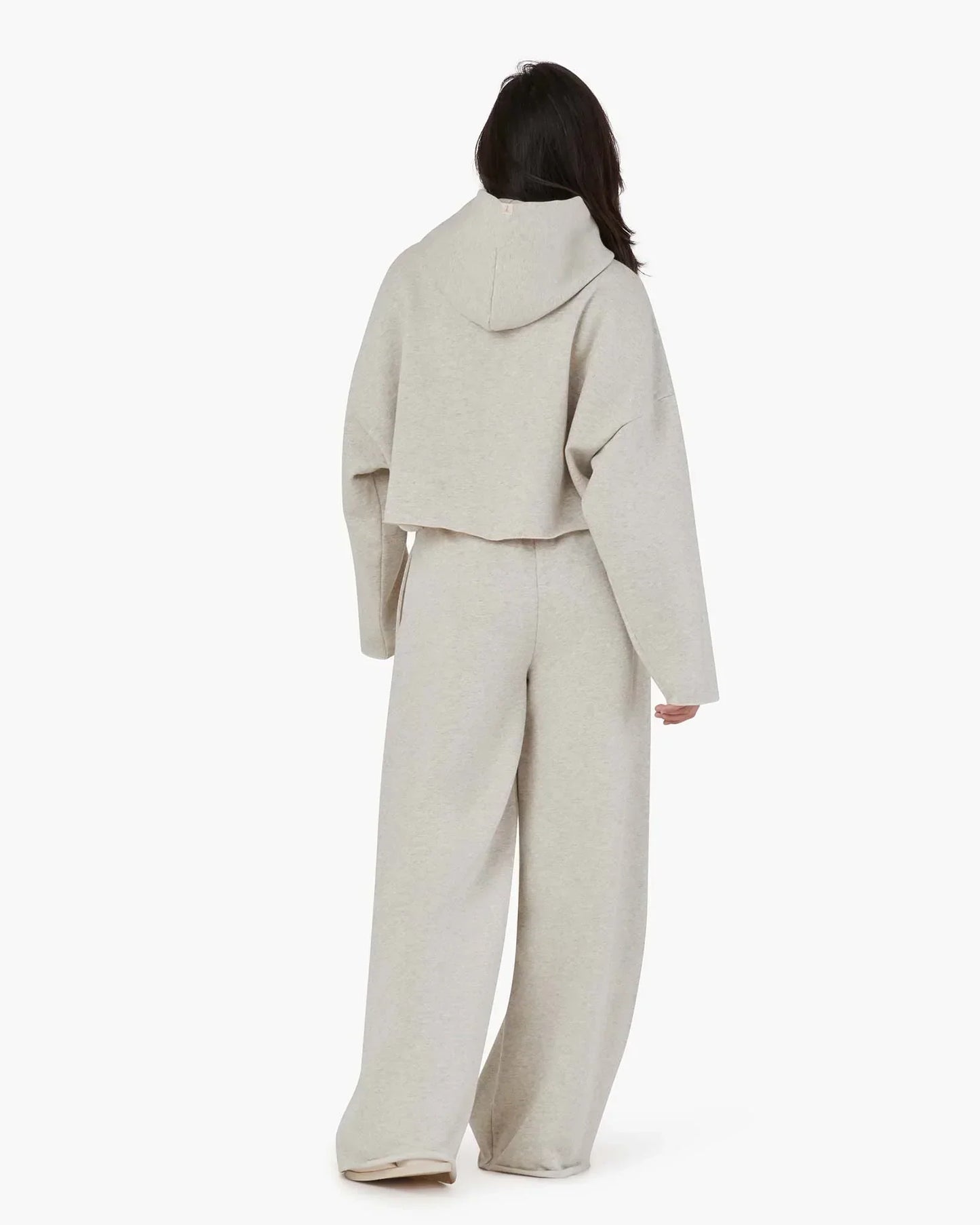 Core Fleece Cropped Hoodie (Eggshell Mix)