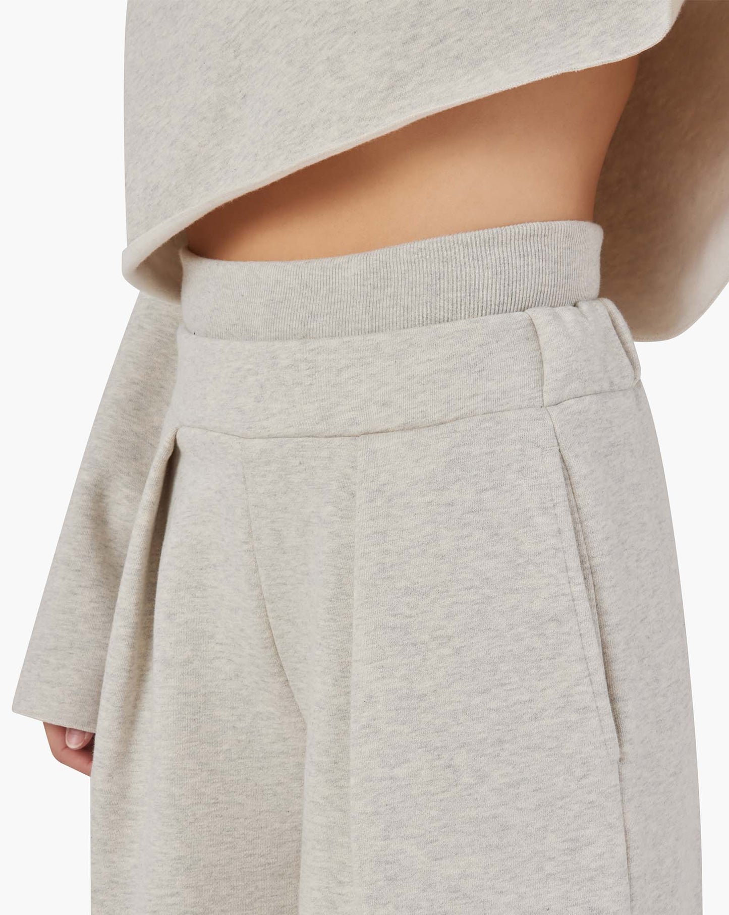 Core Fleece Cropped Hoodie (Eggshell Mix)
