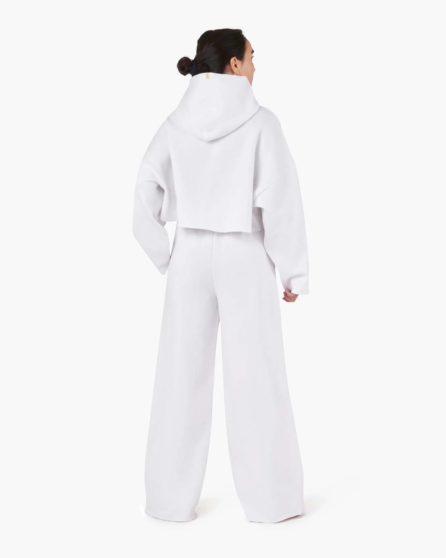 Core Fleece Cropped Hoodie (White)