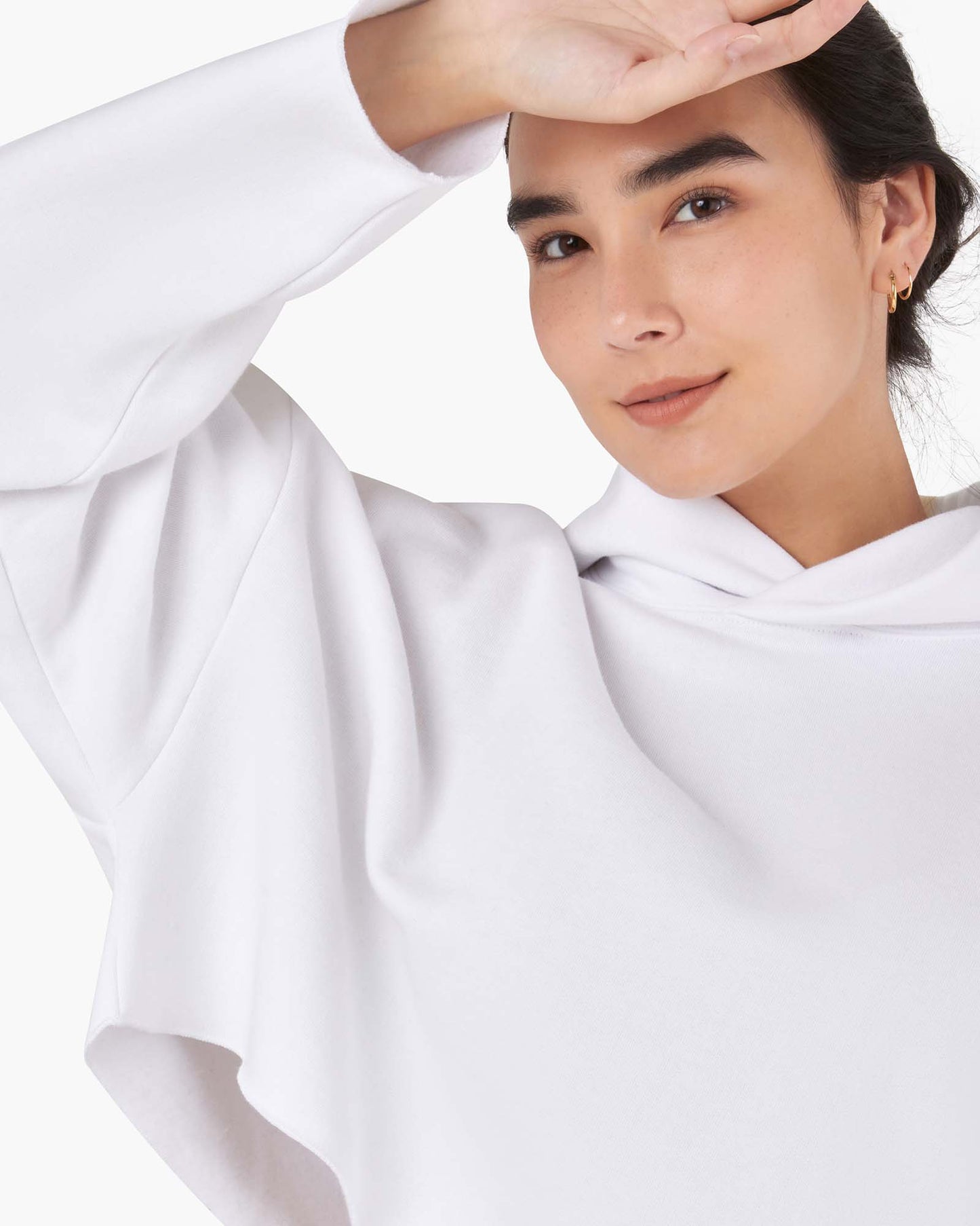 Core Fleece Cropped Hoodie (White)