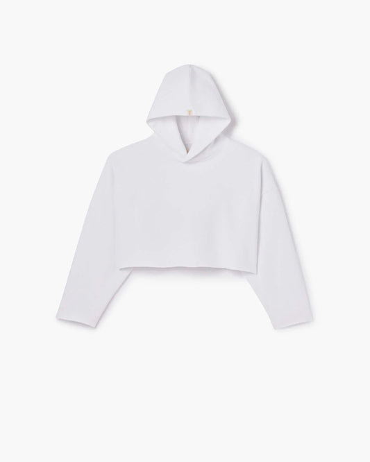 Core Fleece Cropped Hoodie (White)