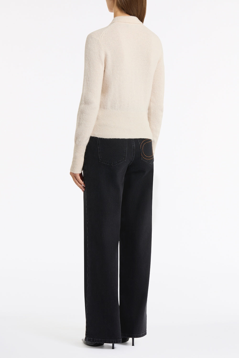 Carla Zampatti Washed Denim Wide Leg Pant (Black)